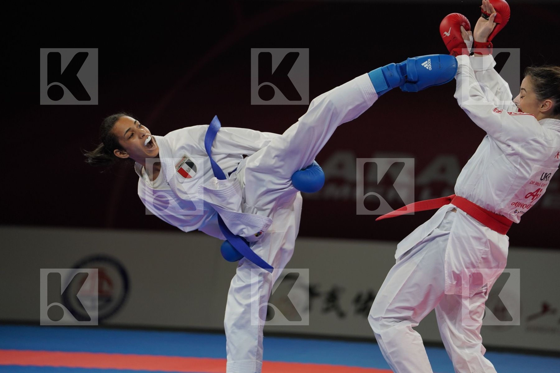 KRYVA KATERYNA (UKRAINE) vs SALAMA REEM AHMED (EGYPT) in Senior Kumite -50 Kg - Bronze bout