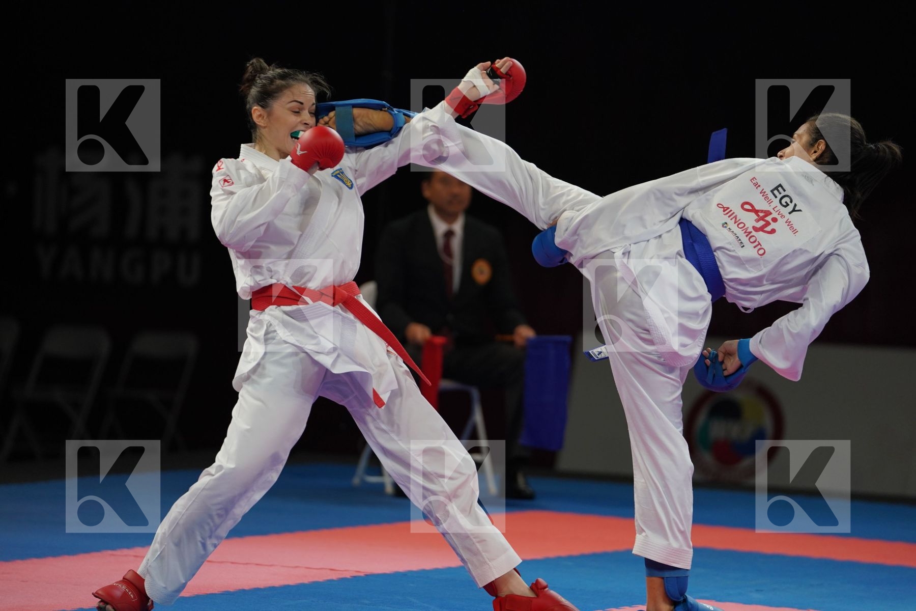 KRYVA KATERYNA (UKRAINE) vs SALAMA REEM AHMED (EGYPT) in Senior Kumite -50 Kg - Bronze bout