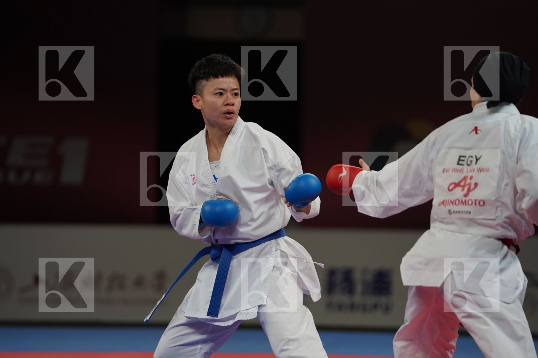SAYED RADWA (EGYPT) vs KU TSUI-PING (CHINESE TAIPEI) in Senior Kumite -50 Kg - Bronze bout