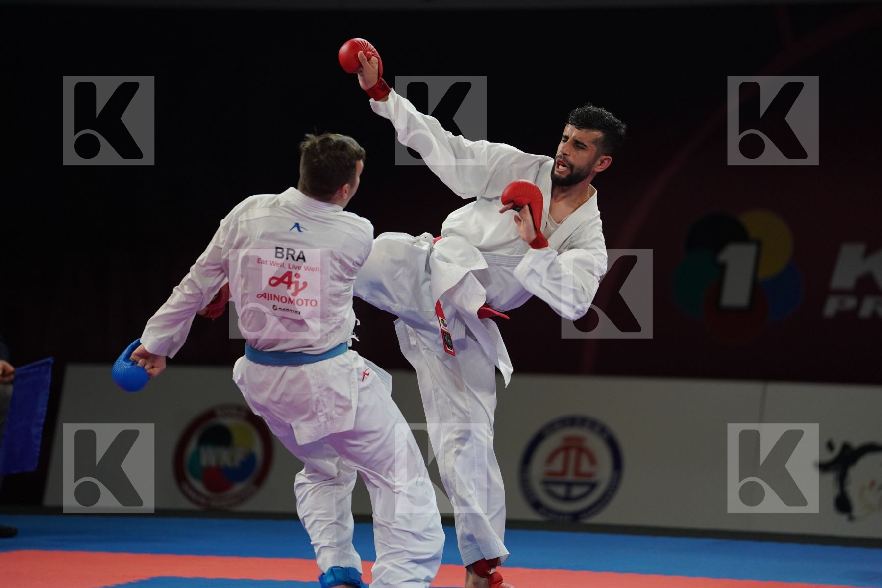 HASSAN NIAIDEILAMI MAJID (ISLAMIC REPUBLIC OF IRAN) vs BROSE DOUGLAS (BRAZIL) in Senior Kumite -60 Kg - Bronze bout