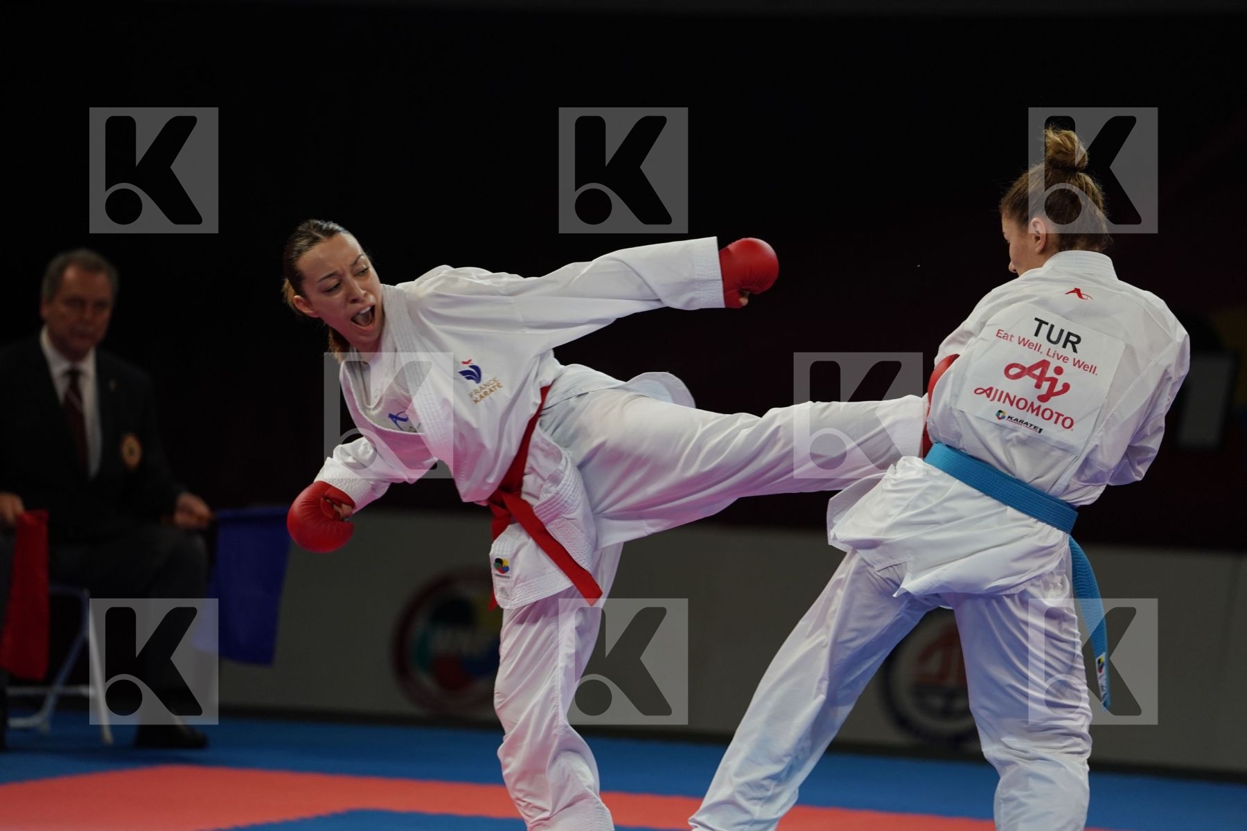 OUIHADDADENE SABRINA (FRANCE) vs YAKAN TUBA (TURKEY) in Senior Kumite -55 Kg - Bronze bout