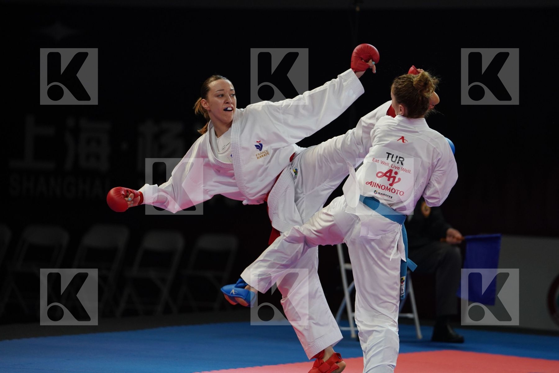 OUIHADDADENE SABRINA (FRANCE) vs YAKAN TUBA (TURKEY) in Senior Kumite -55 Kg - Bronze bout