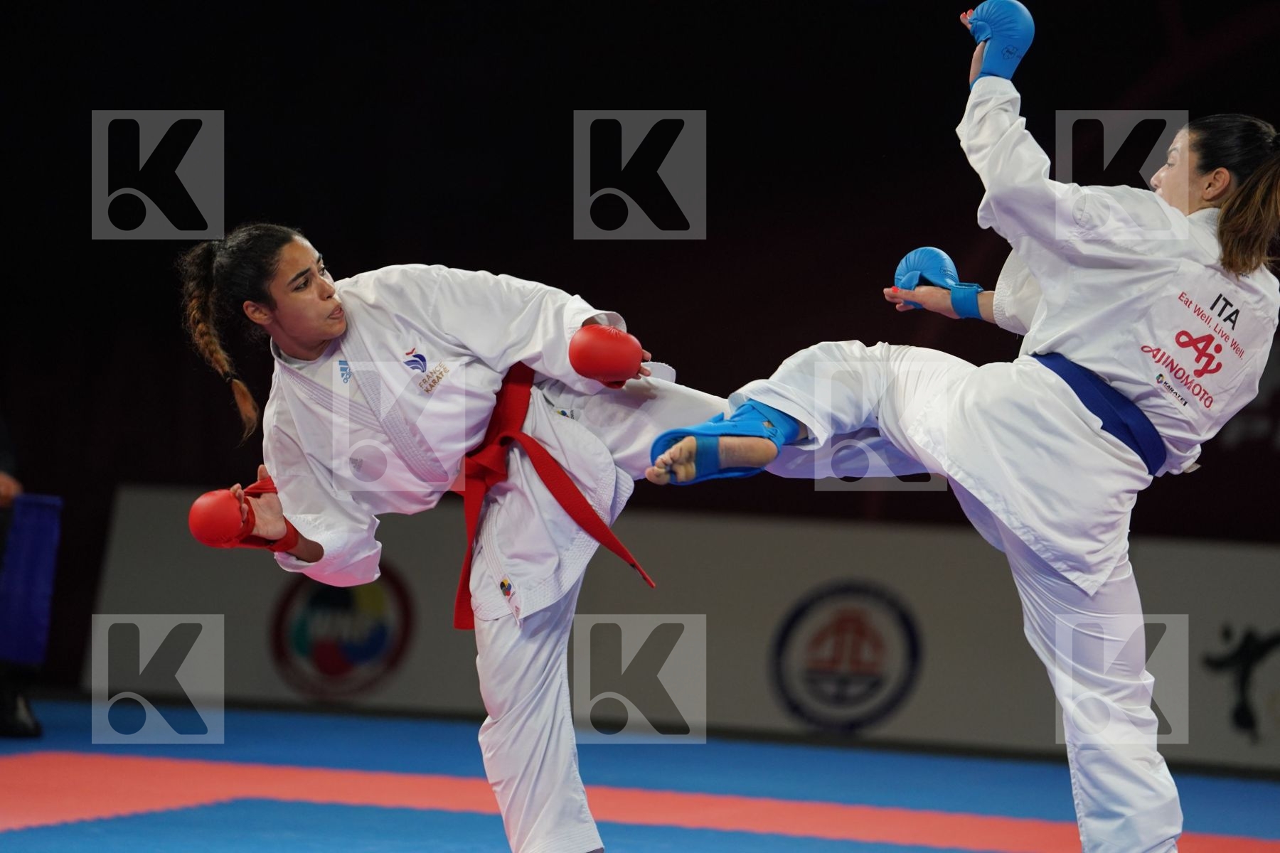 HEURTAULT LEILA (FRANCE) vs PASQUA LAURA (ITALY) in Senior Kumite -61 Kg - Bronze bout