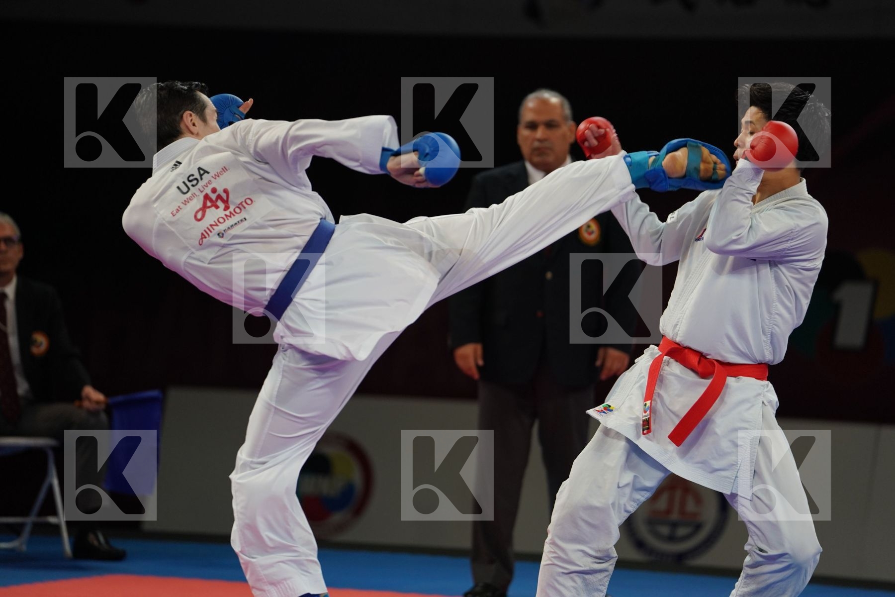 SAKIYAMA YUSEI (JAPAN) vs SCOTT THOMAS (USA) in Senior Kumite -75 Kg - Bronze bout