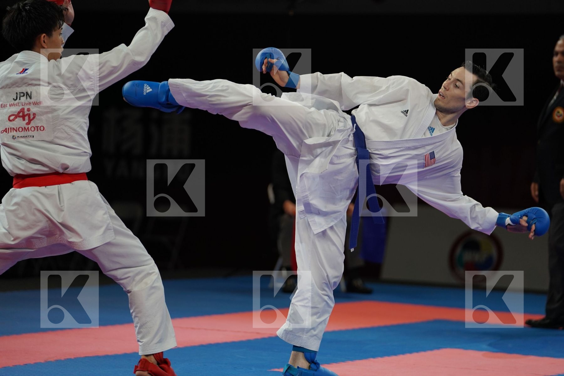 SAKIYAMA YUSEI (JAPAN) vs SCOTT THOMAS (USA) in Senior Kumite -75 Kg - Bronze bout