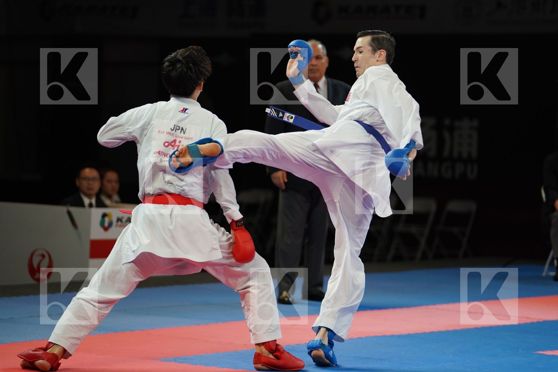 SAKIYAMA YUSEI (JAPAN) vs SCOTT THOMAS (USA) in Senior Kumite -75 Kg - Bronze bout