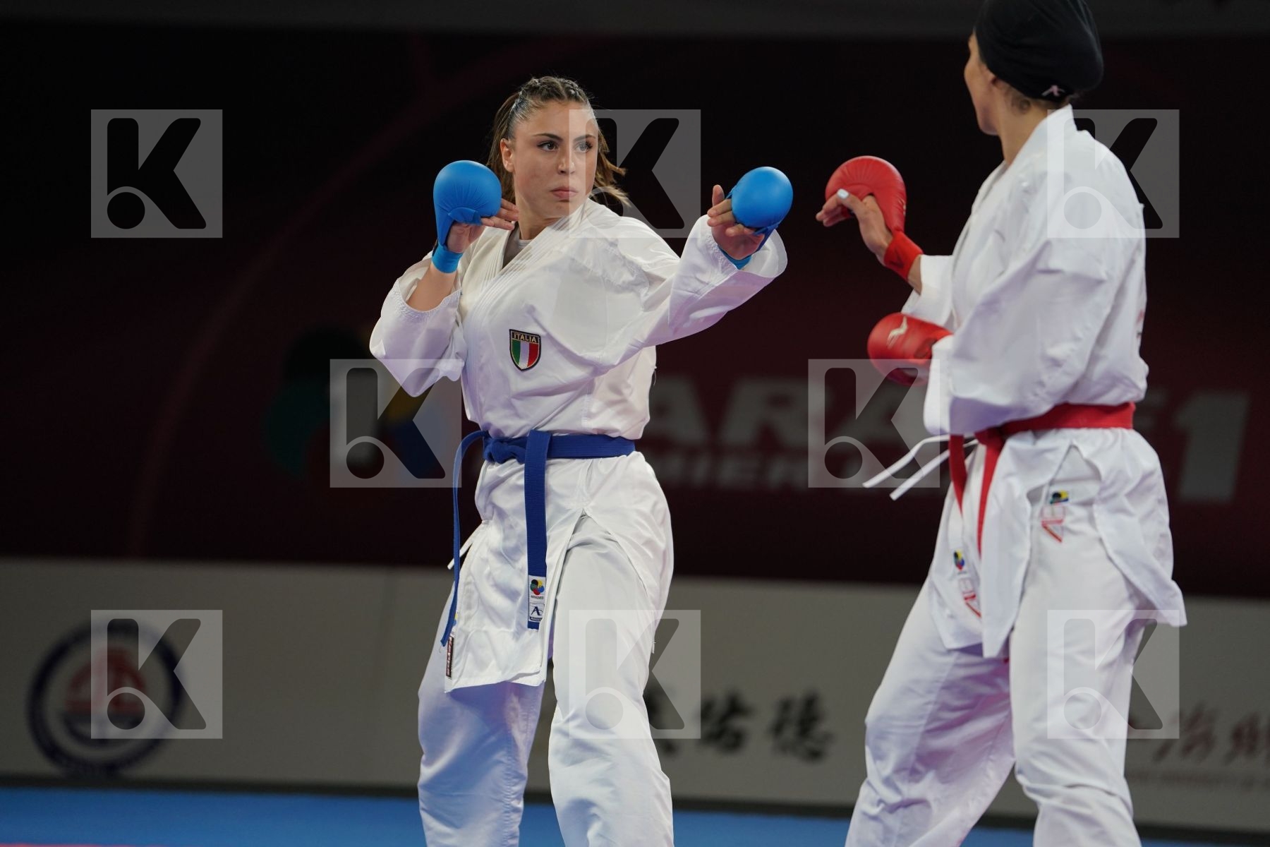 ABBASALI HAMIDEH (ISLAMIC REPUBLIC OF IRAN) vs FERRACUTI CLIO (ITALY) in Senior Kumite 68+ Kg - Bronze bout