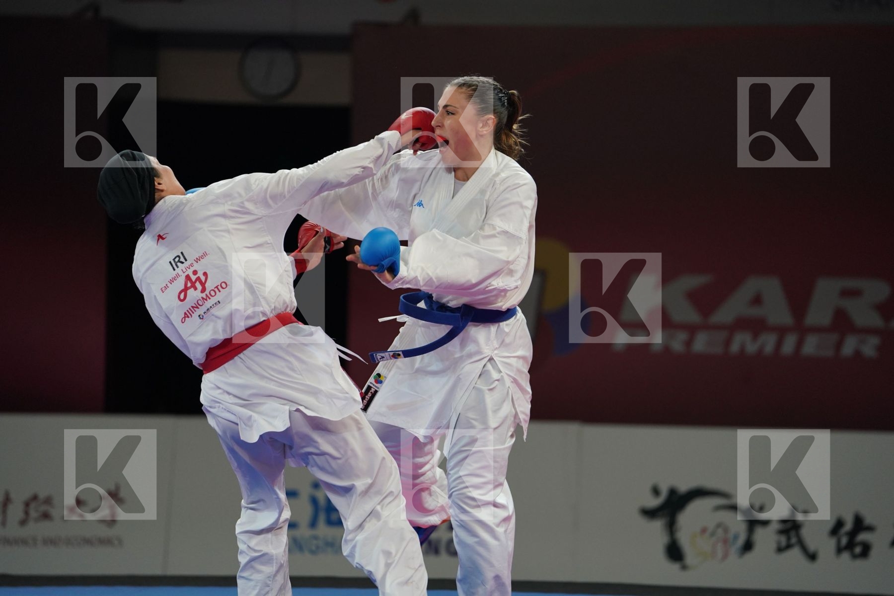 ABBASALI HAMIDEH (ISLAMIC REPUBLIC OF IRAN) vs FERRACUTI CLIO (ITALY) in Senior Kumite 68+ Kg - Bronze bout