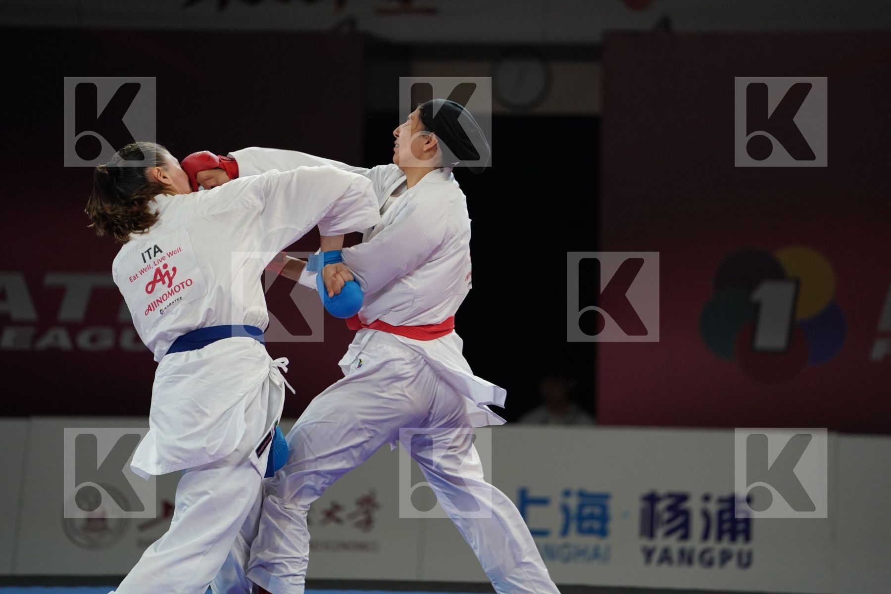 ABBASALI HAMIDEH (ISLAMIC REPUBLIC OF IRAN) vs FERRACUTI CLIO (ITALY) in Senior Kumite 68+ Kg - Bronze bout
