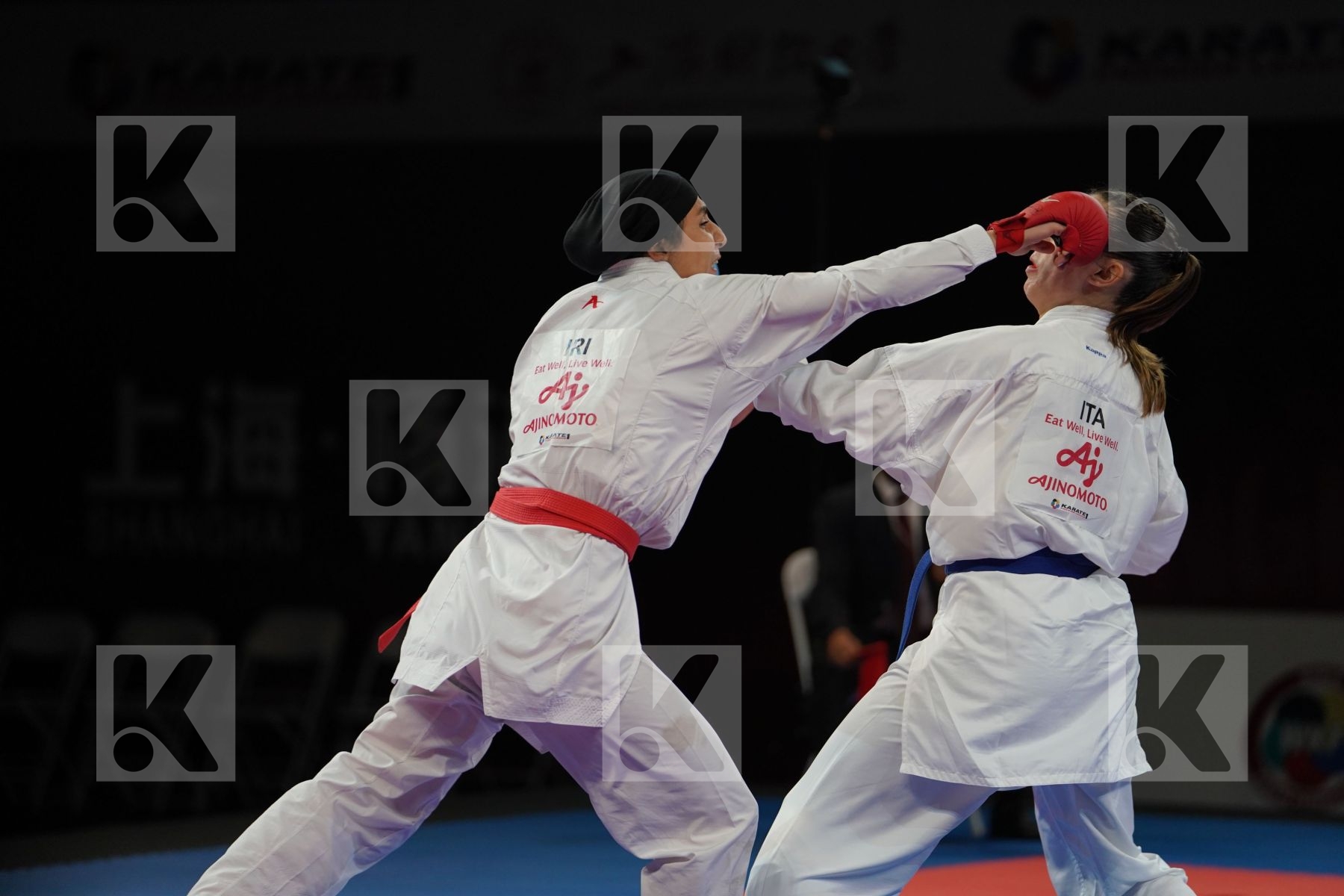 ABBASALI HAMIDEH (ISLAMIC REPUBLIC OF IRAN) vs FERRACUTI CLIO (ITALY) in Senior Kumite 68+ Kg - Bronze bout