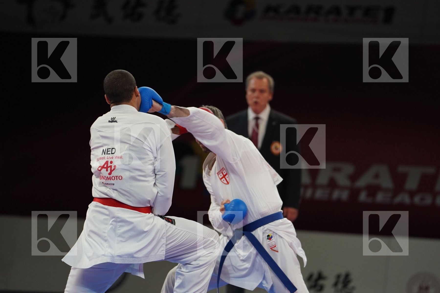 LARDY TYRON-DARNELL (NETHERLANDS) vs ARKANIA GOGITA (GEORGIA) in Senior Kumite 84+ Kg - Bronze bout