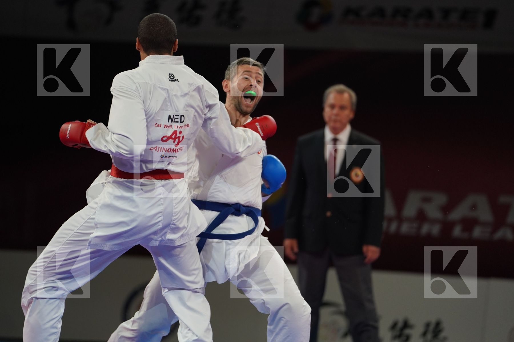 LARDY TYRON-DARNELL (NETHERLANDS) vs ARKANIA GOGITA (GEORGIA) in Senior Kumite 84+ Kg - Bronze bout