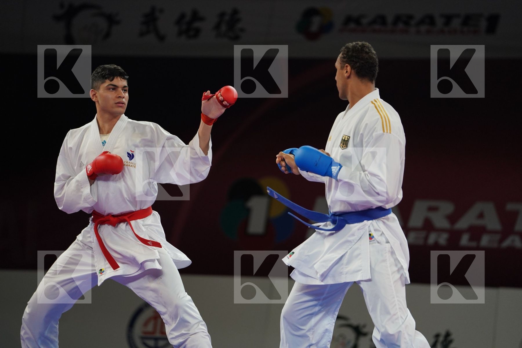 FILALI MEHDI (FRANCE) vs HORNE JONATHAN (GERMANY) in Senior Kumite 84+ Kg - Bronze bout