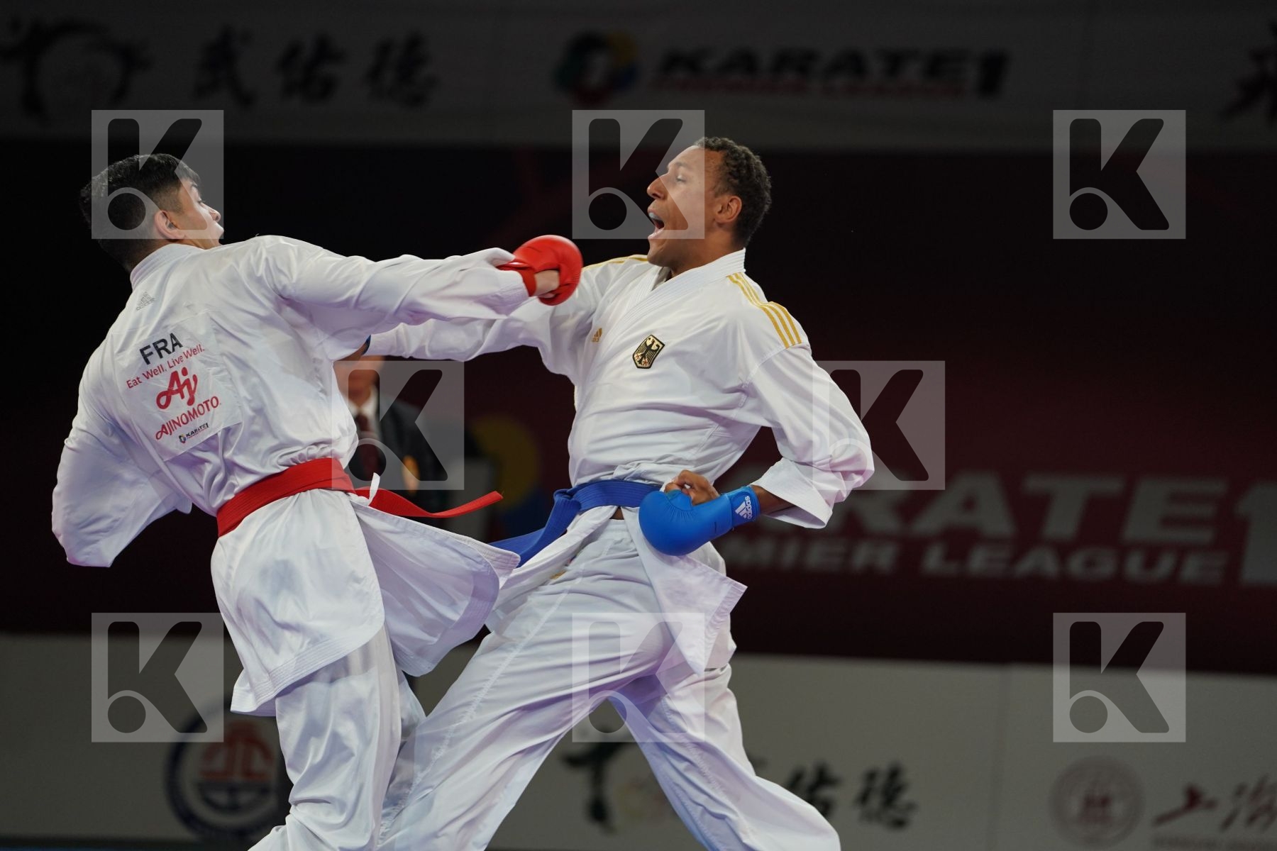 FILALI MEHDI (FRANCE) vs HORNE JONATHAN (GERMANY) in Senior Kumite 84+ Kg - Bronze bout