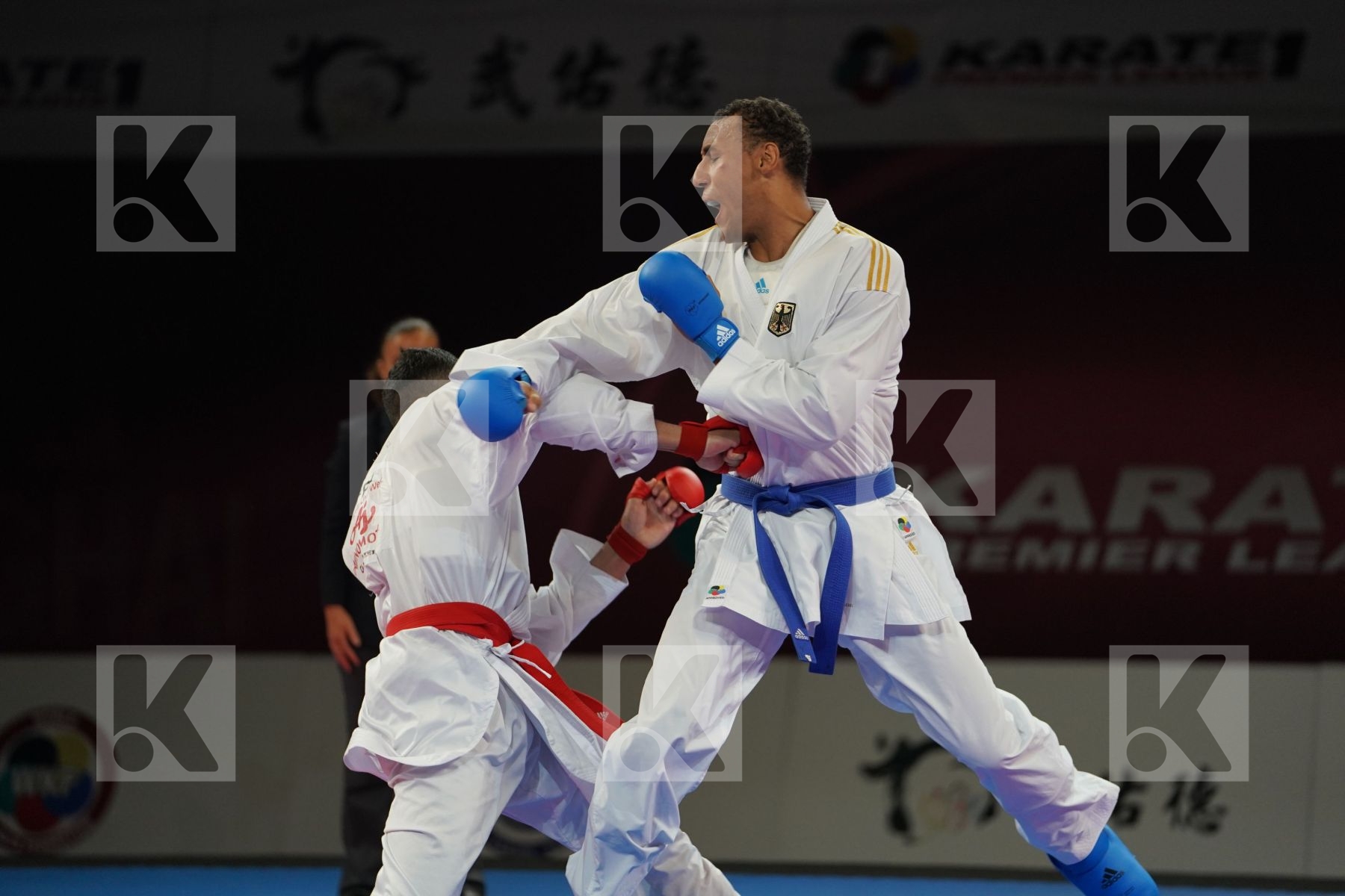 FILALI MEHDI (FRANCE) vs HORNE JONATHAN (GERMANY) in Senior Kumite 84+ Kg - Bronze bout