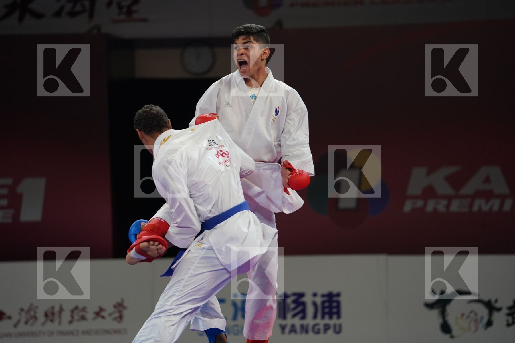 FILALI MEHDI (FRANCE) vs HORNE JONATHAN (GERMANY) in Senior Kumite 84+ Kg - Bronze bout
