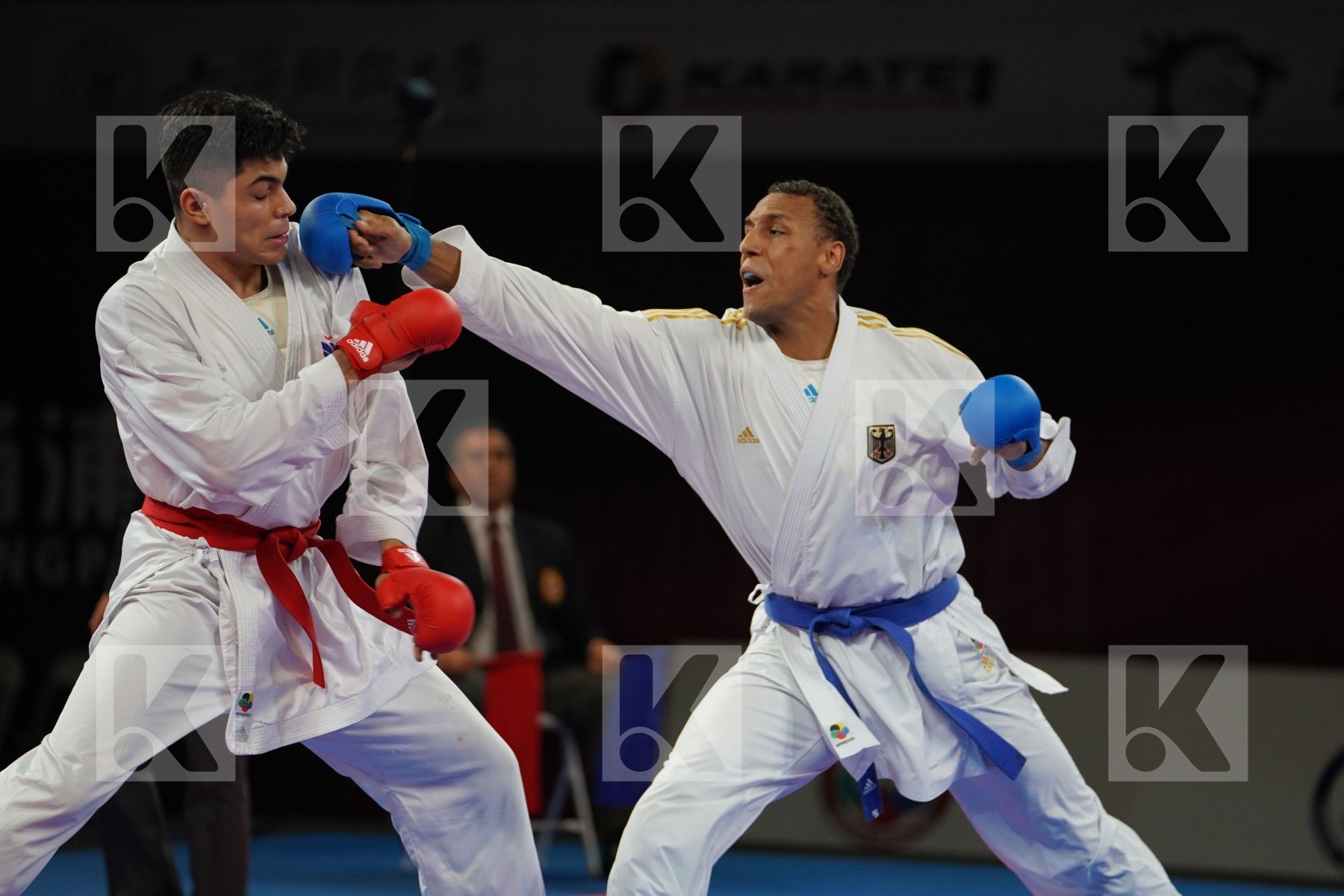 FILALI MEHDI (FRANCE) vs HORNE JONATHAN (GERMANY) in Senior Kumite 84+ Kg - Bronze bout