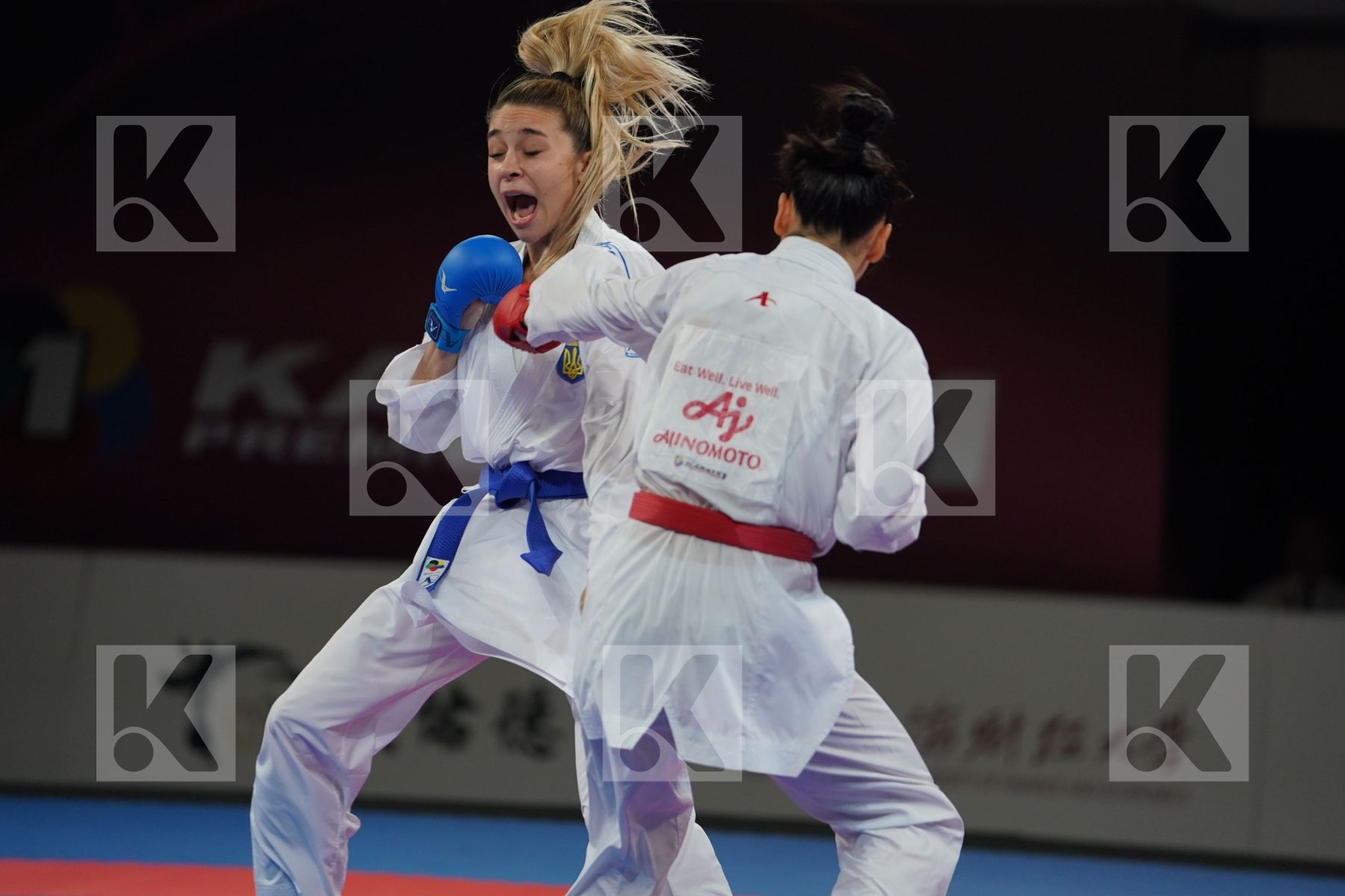 DING JIAMEI (PEOPLES REPUBLIC OF CHINA) vs TERLIUGA ANZHELIKA (UKRAINE) in Senior Kumite -55 Kg - Gold bout