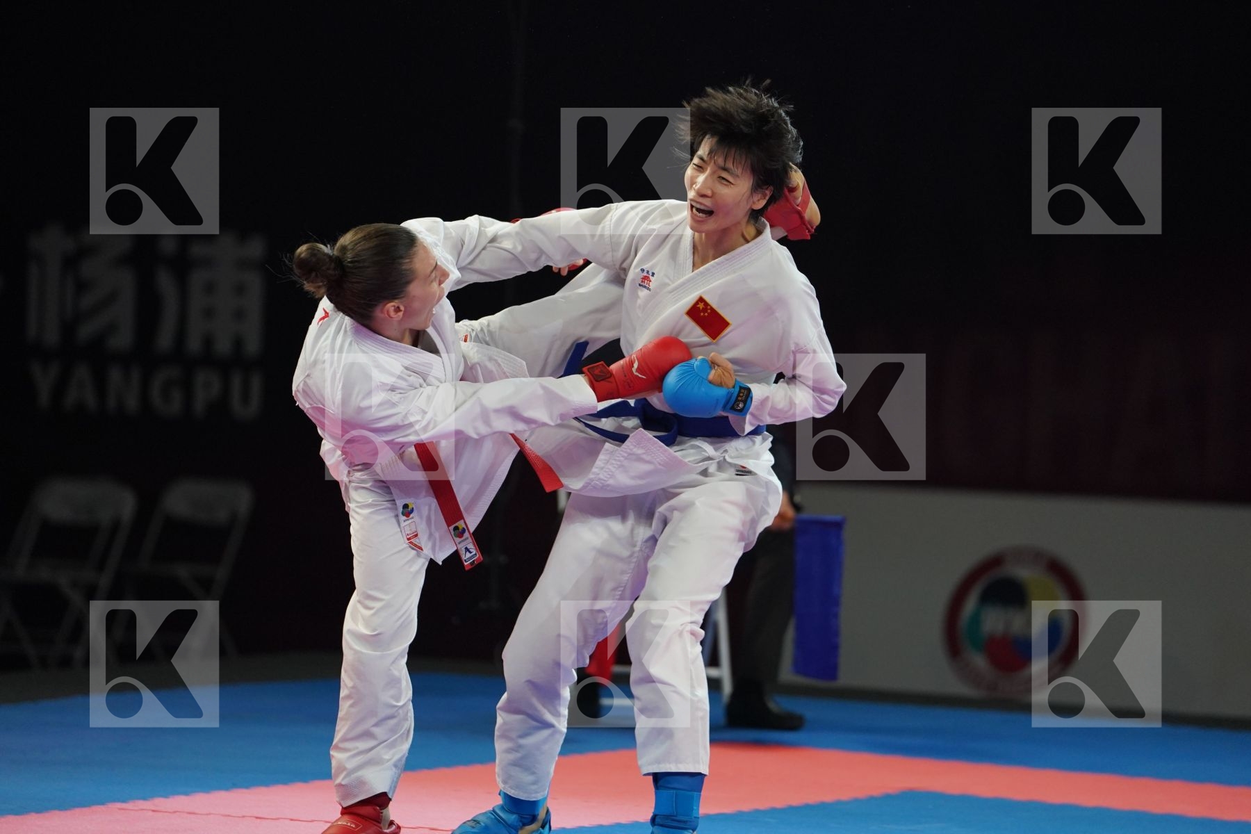 PREKOVIC JOVANA (SERBIA) vs YIN XIAOYAN (PEOPLES REPUBLIC OF CHINA) in Senior Kumite -61 Kg - Gold bout