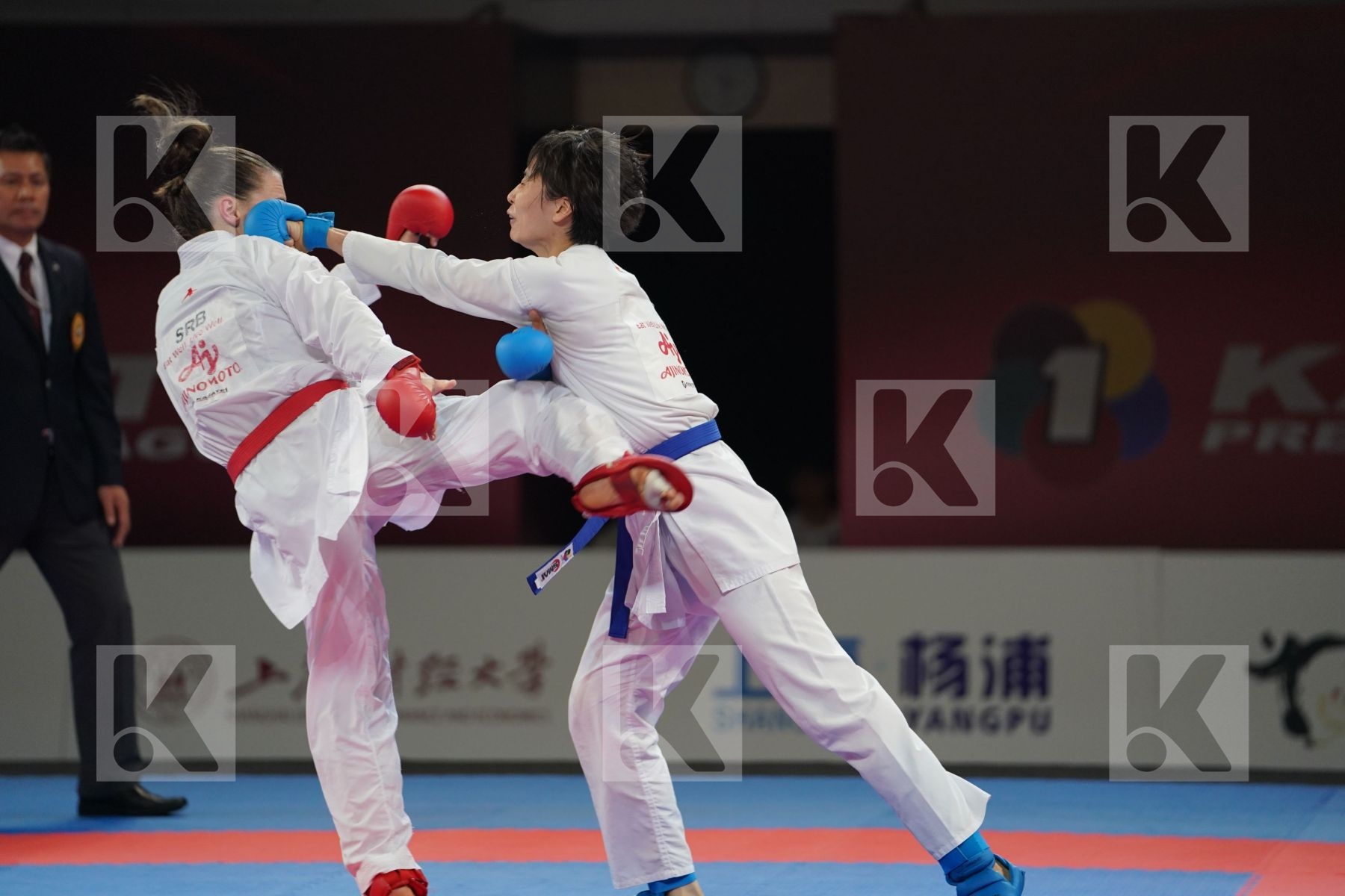 PREKOVIC JOVANA (SERBIA) vs YIN XIAOYAN (PEOPLES REPUBLIC OF CHINA) in Senior Kumite -61 Kg - Gold bout