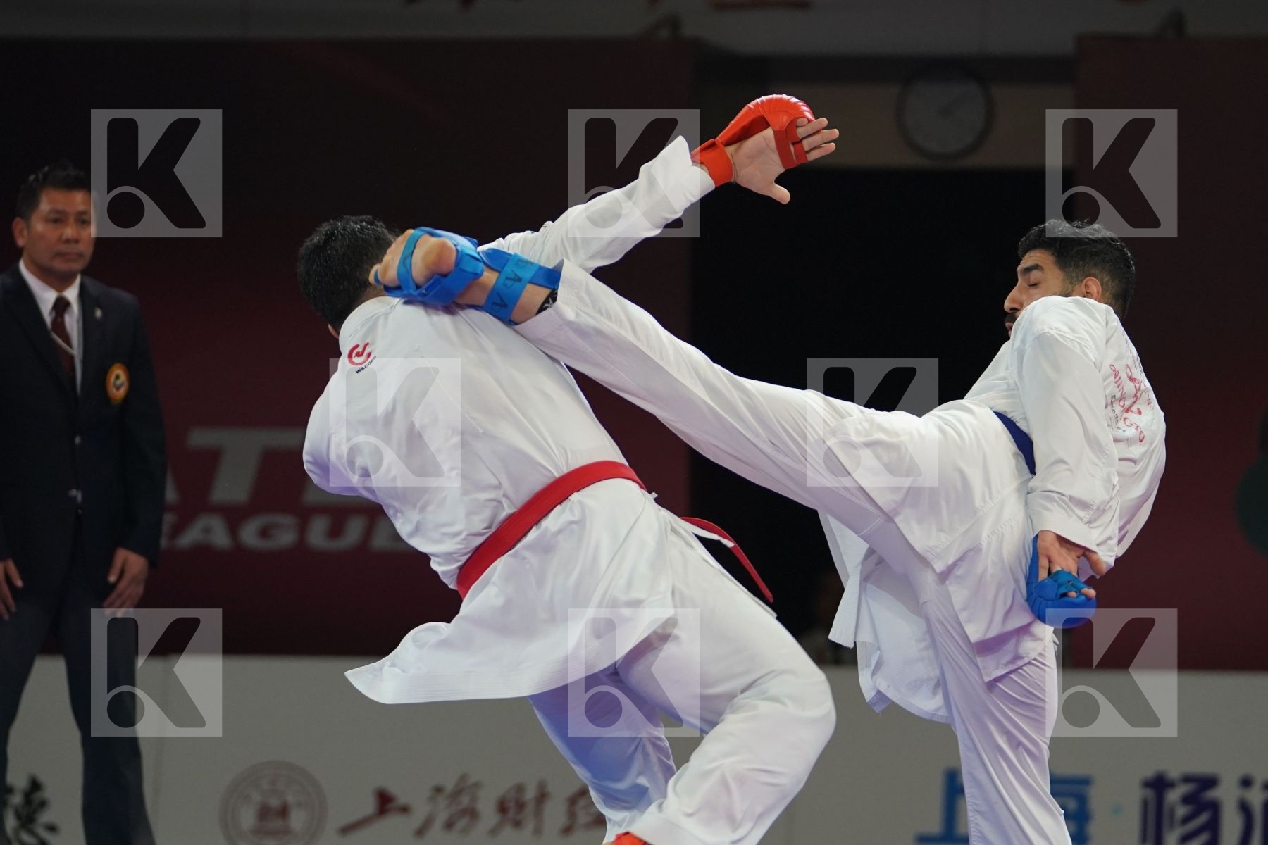 GANJZADEH SAJAD (ISLAMIC REPUBLIC OF IRAN) vs ABAZARI SALEH (ISLAMIC REPUBLIC OF IRAN) in Senior Kumite 84+ Kg - Gold bout
