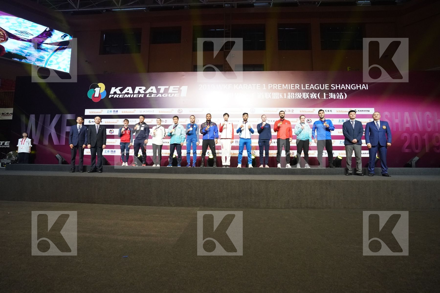 All gold medalist during podium ceremony