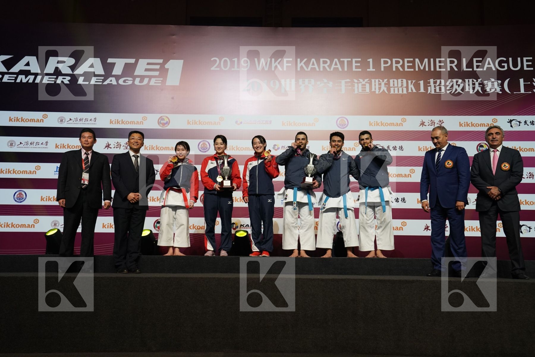 All gold medalist during podium ceremony