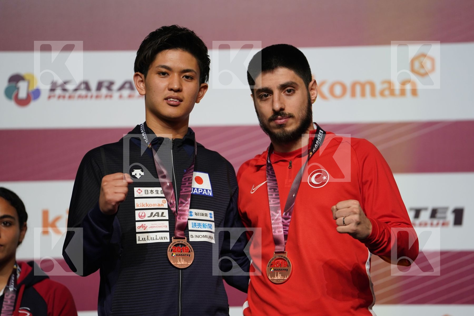 SAKIYAMA YUSEI (JAPAN), ELTEMUR ERMAN (TURKEY) during podium ceremony
