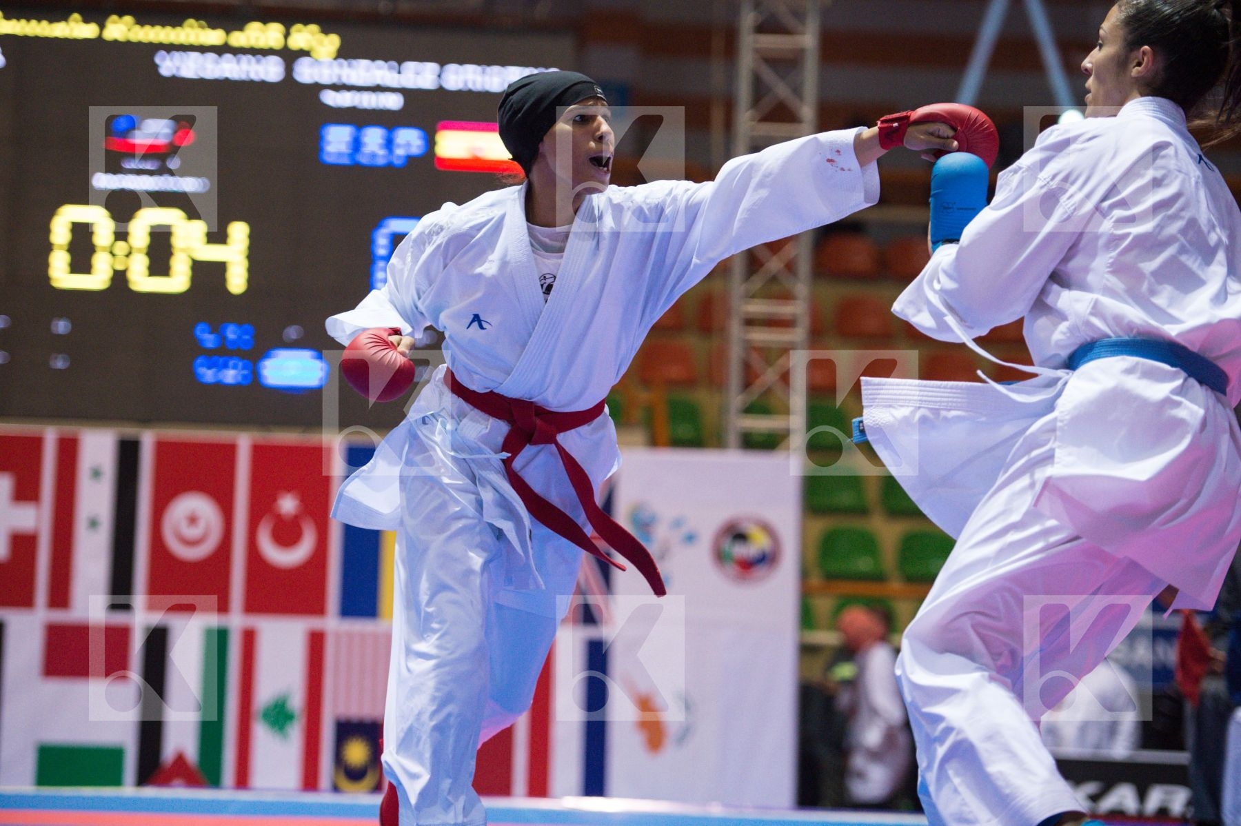 -68 kg Aly Aya Egypt final kumite Spain Vizcaino Gonzalez Cristi