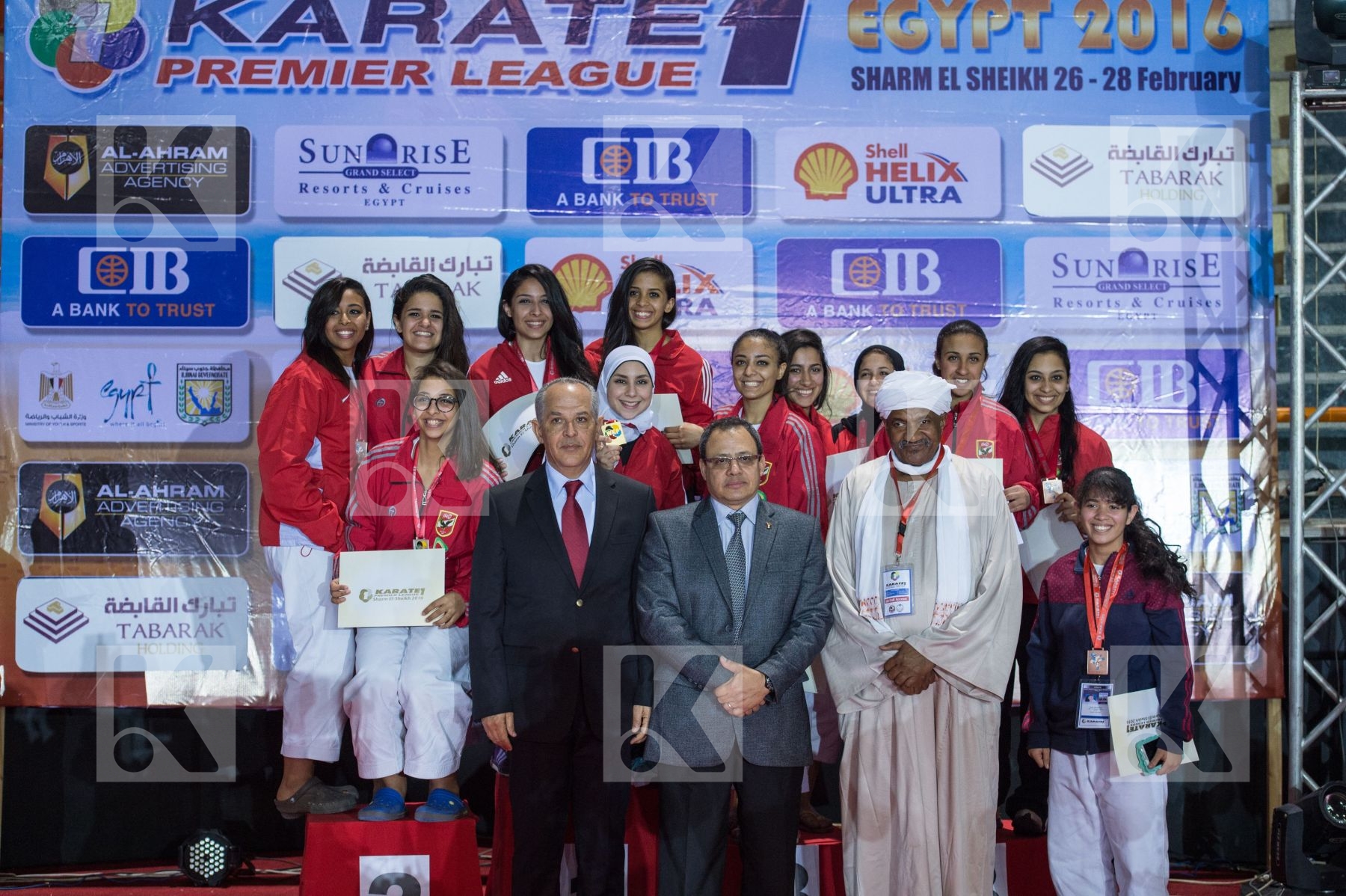 Egypt female kata podium team