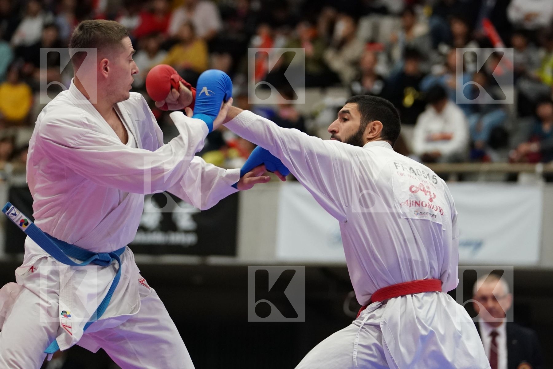 KLOUZ ILYES (FRANCE) VS VODCHITS ALIAKSEI (BELARUS) in Senior Kumite 84+ Kg - Bronze bout