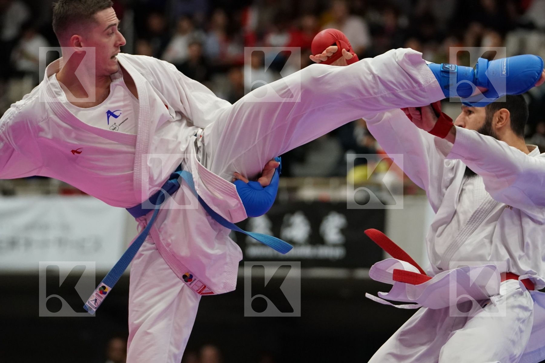 KLOUZ ILYES (FRANCE) VS VODCHITS ALIAKSEI (BELARUS) in Senior Kumite 84+ Kg - Bronze bout