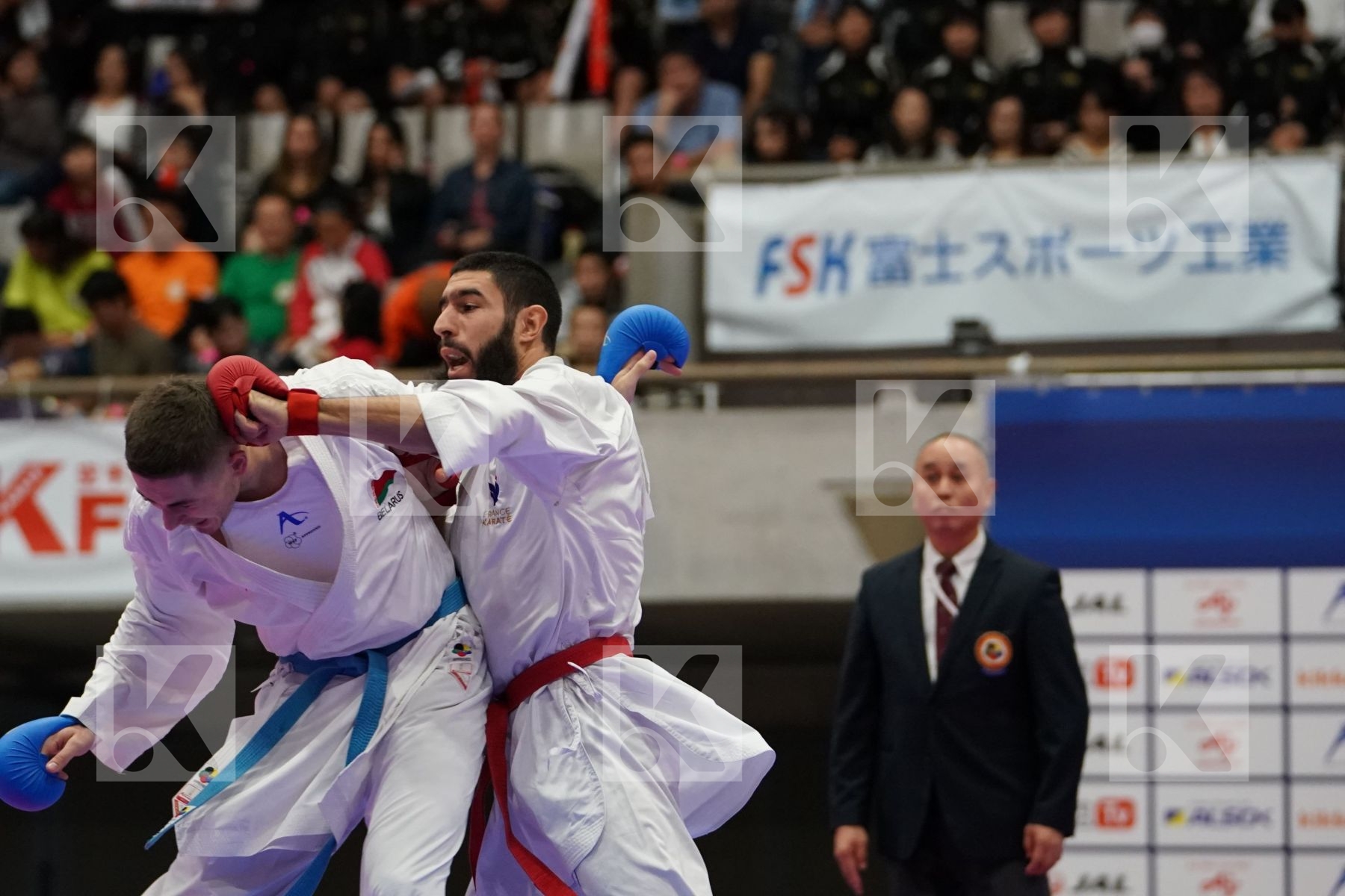 KLOUZ ILYES (FRANCE) VS VODCHITS ALIAKSEI (BELARUS) in Senior Kumite 84+ Kg - Bronze bout