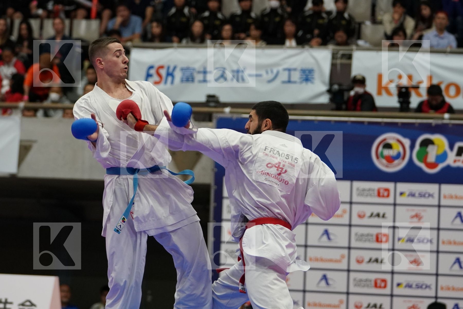 KLOUZ ILYES (FRANCE) VS VODCHITS ALIAKSEI (BELARUS) in Senior Kumite 84+ Kg - Bronze bout