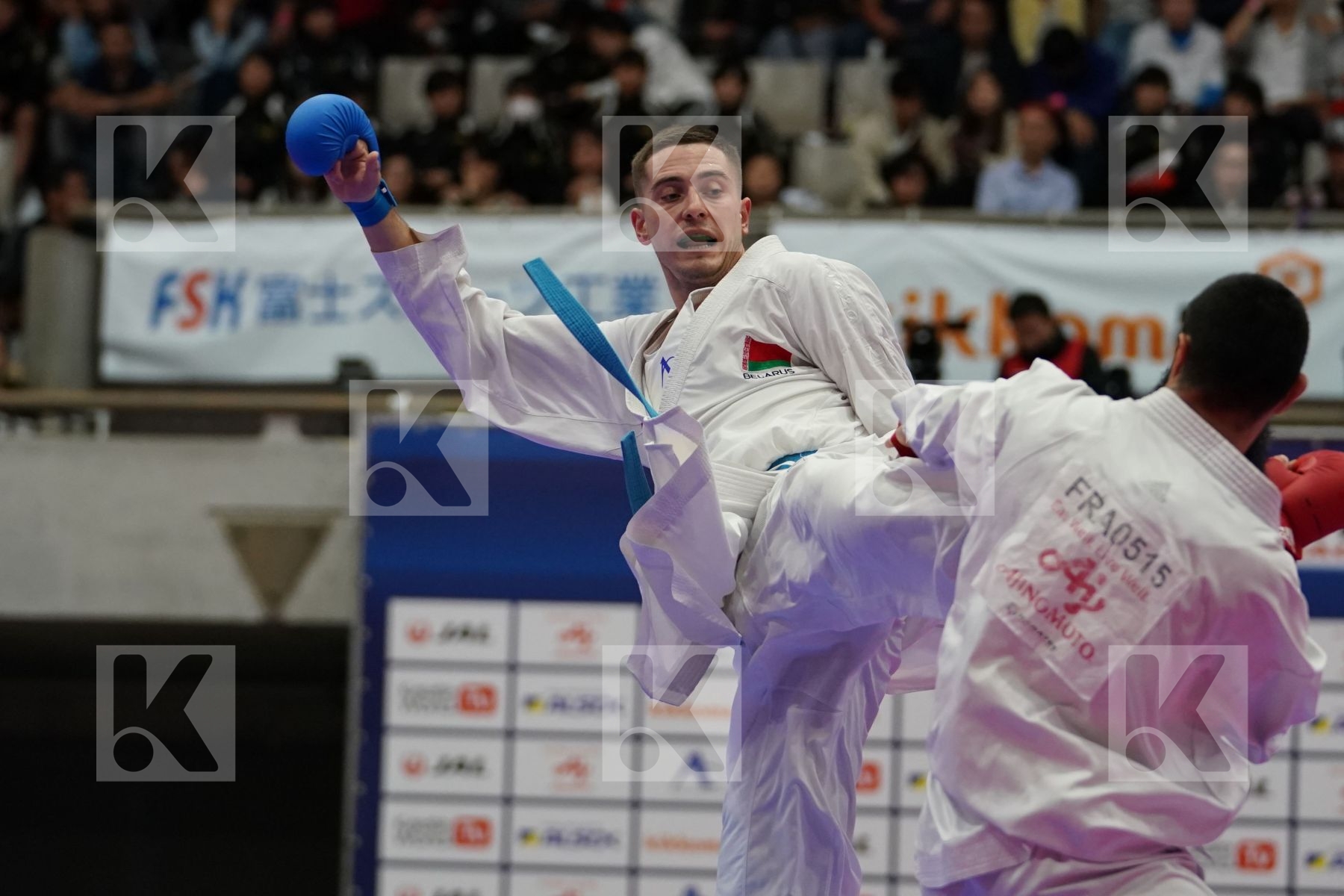 KLOUZ ILYES (FRANCE) VS VODCHITS ALIAKSEI (BELARUS) in Senior Kumite 84+ Kg - Bronze bout