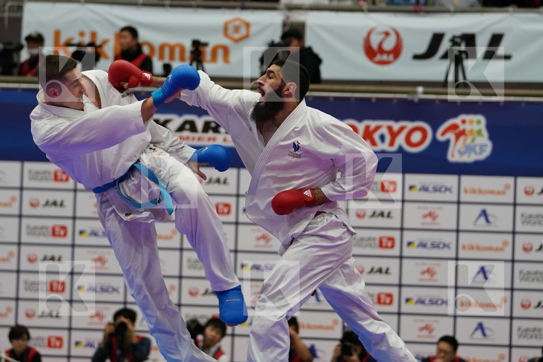 KLOUZ ILYES (FRANCE) VS VODCHITS ALIAKSEI (BELARUS) in Senior Kumite 84+ Kg - Bronze bout
