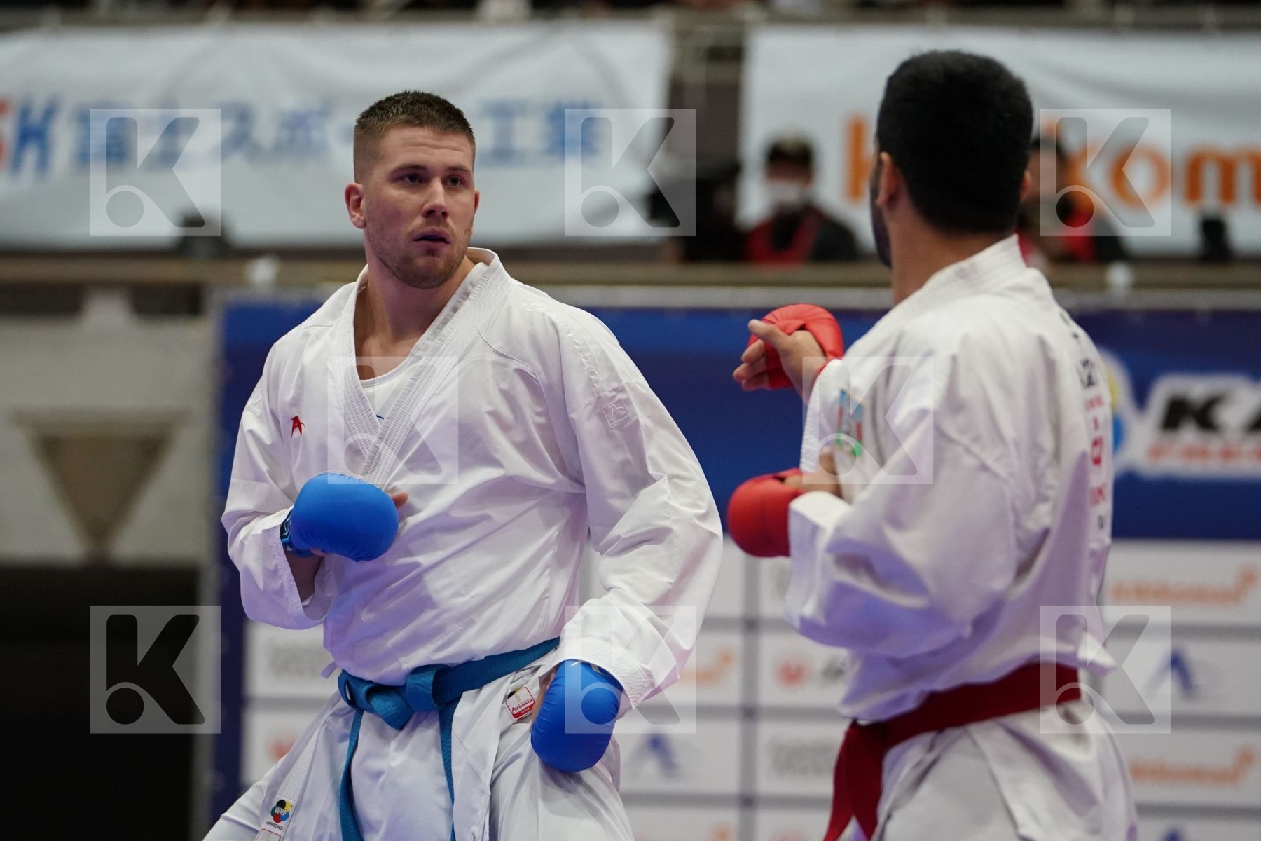 GURBANLI ASIMAN (AZE) VS MOLNAR DANIEL (HUNGARY) in Senior Kumite 84+ Kg - Bronze bout