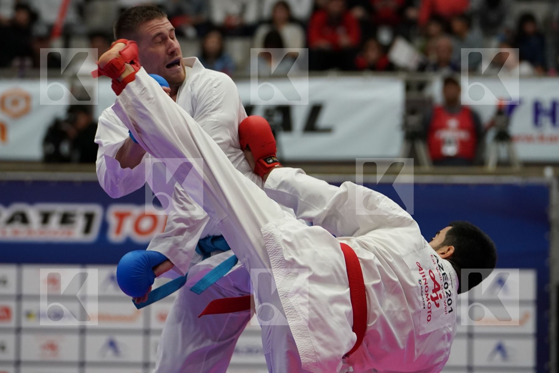 GURBANLI ASIMAN (AZE) VS MOLNAR DANIEL (HUNGARY) in Senior Kumite 84+ Kg - Bronze bout