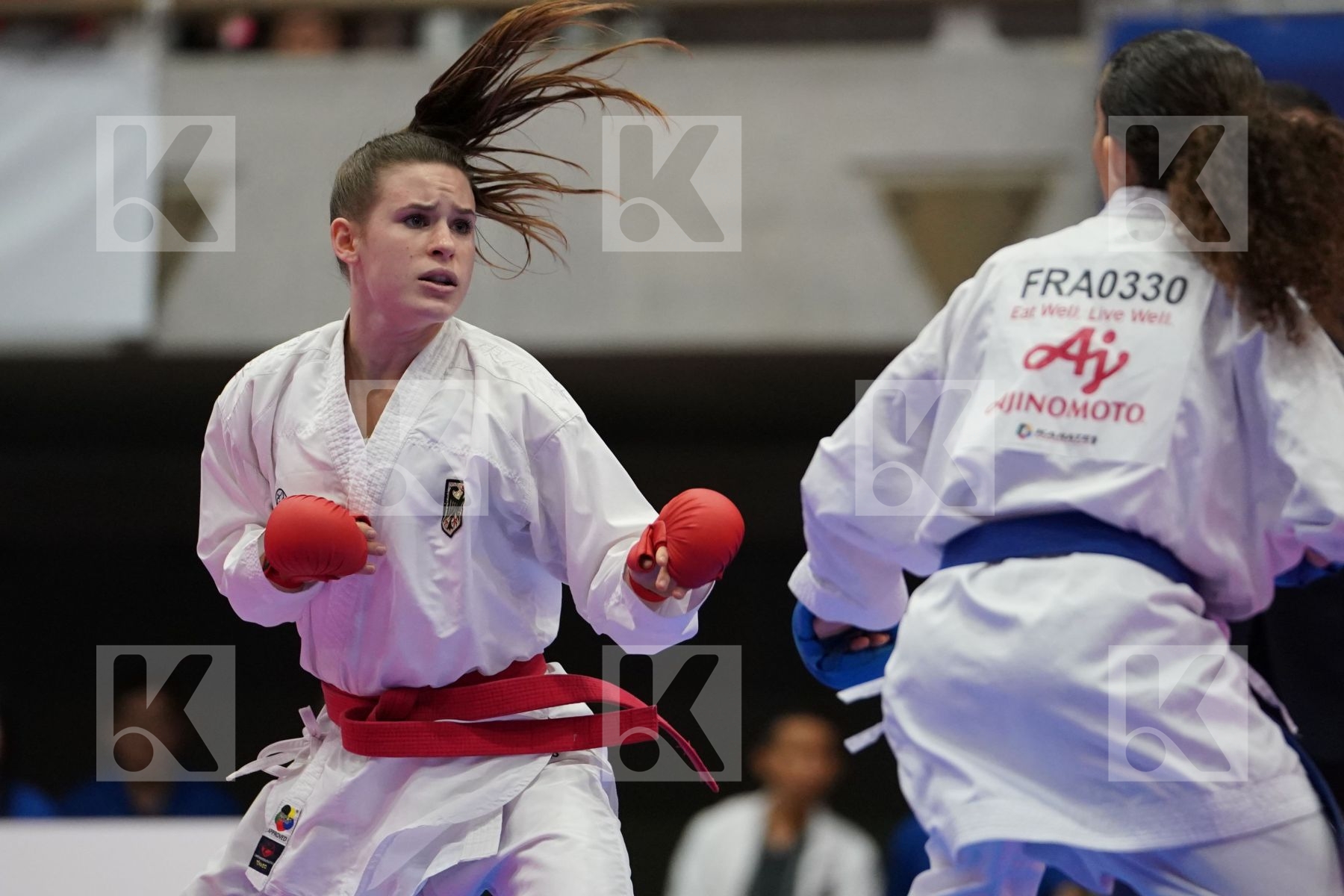 HUBRICH SHARA (GERMANY) VS BOUDERBANE SOPHIA (FRANCE) in Senior Kumite -50 Kg - Bronze bout