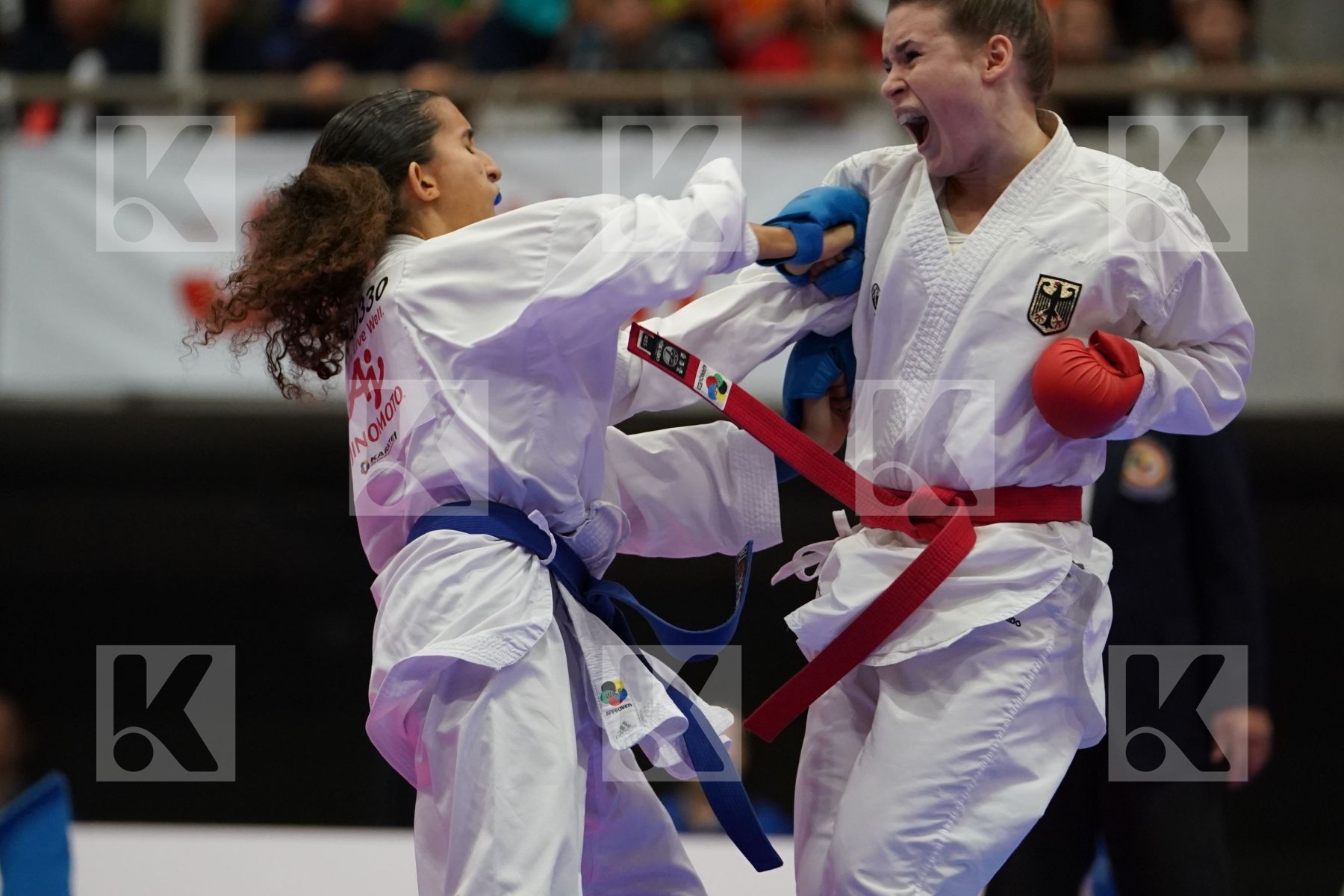 HUBRICH SHARA (GERMANY) VS BOUDERBANE SOPHIA (FRANCE) in Senior Kumite -50 Kg - Bronze bout