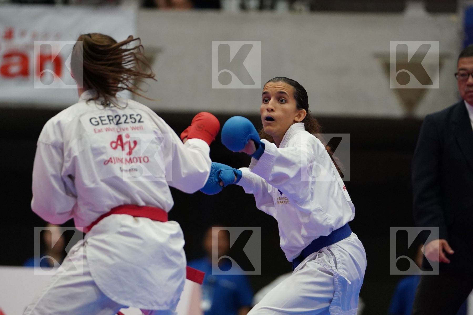 HUBRICH SHARA (GERMANY) VS BOUDERBANE SOPHIA (FRANCE) in Senior Kumite -50 Kg - Bronze bout