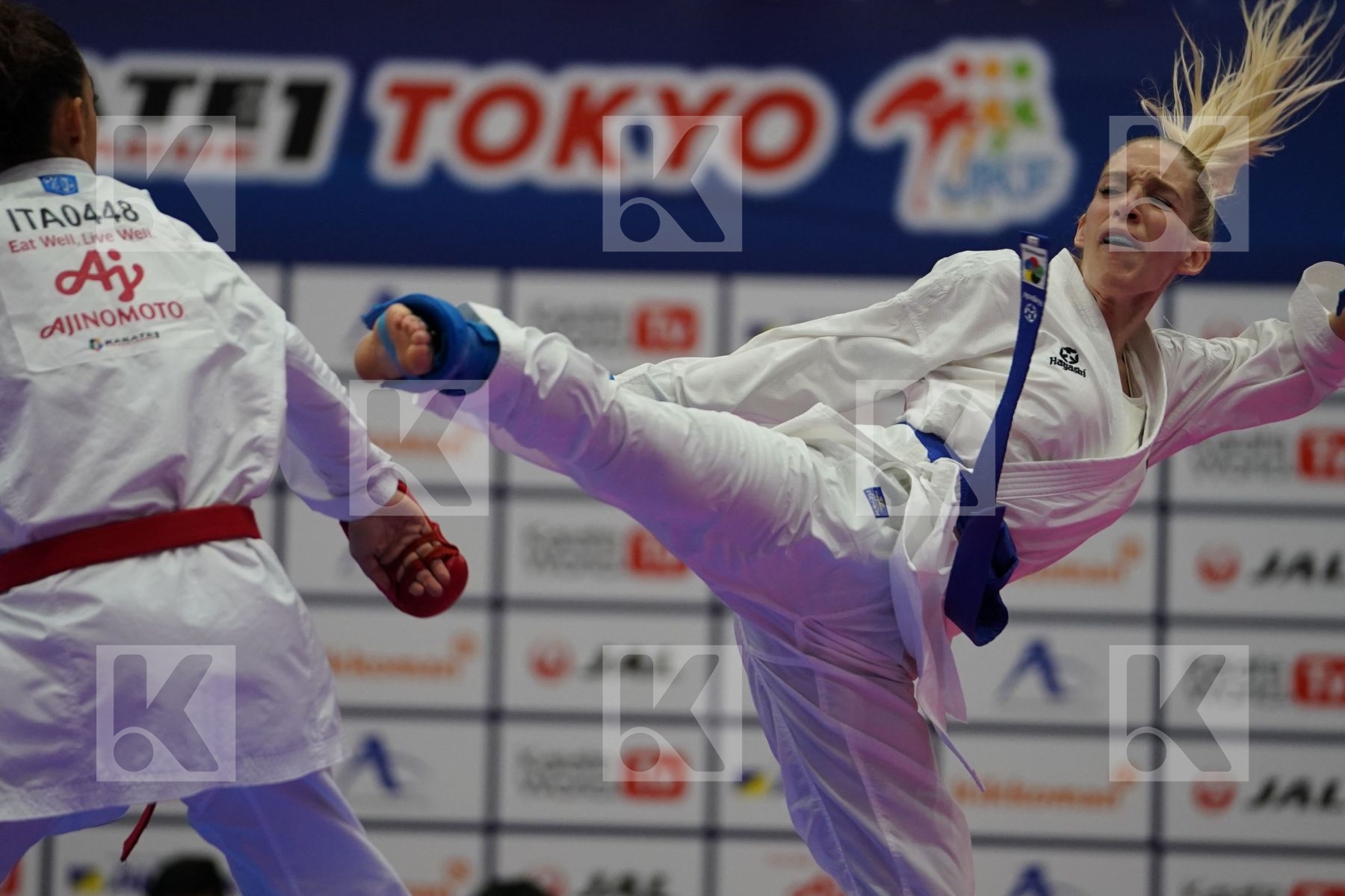BUSA LORENA (ITALY) VS BITSCH JANA (GERMANY) in Senior Kumite -55 Kg - Bronze bout