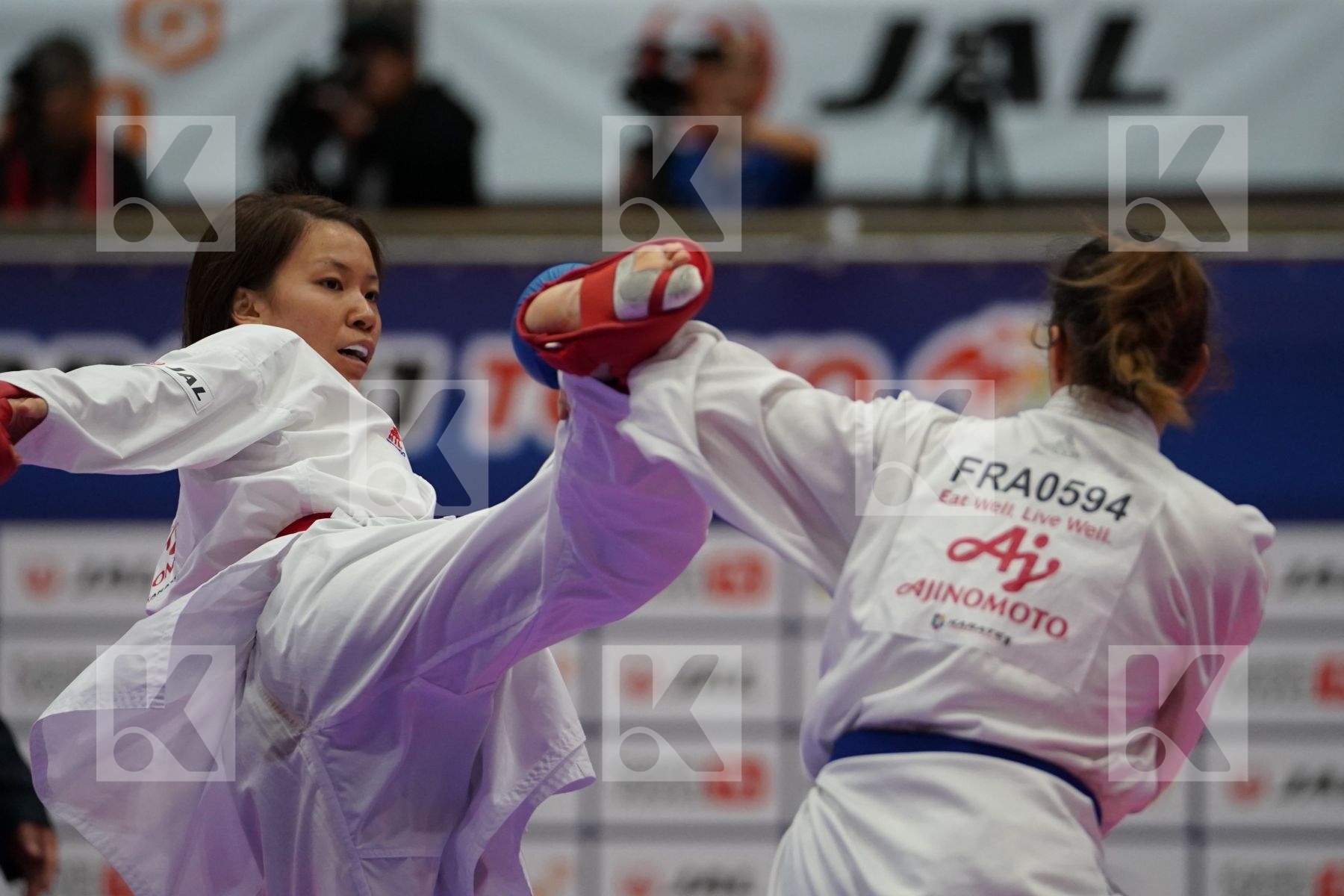 YAMADA SARA (JAPAN) VS OUIHADDADENE SABRINA (FRANCE) in Senior Kumite -55 Kg - Bronze bout