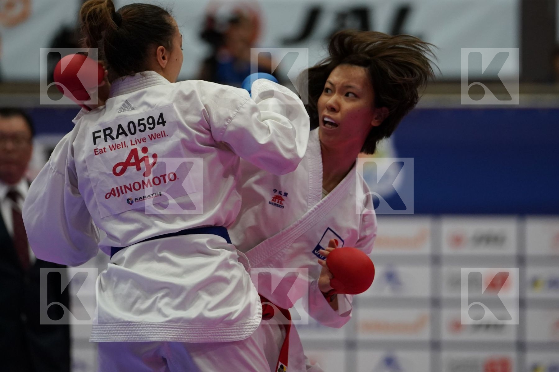 YAMADA SARA (JAPAN) VS OUIHADDADENE SABRINA (FRANCE) in Senior Kumite -55 Kg - Bronze bout