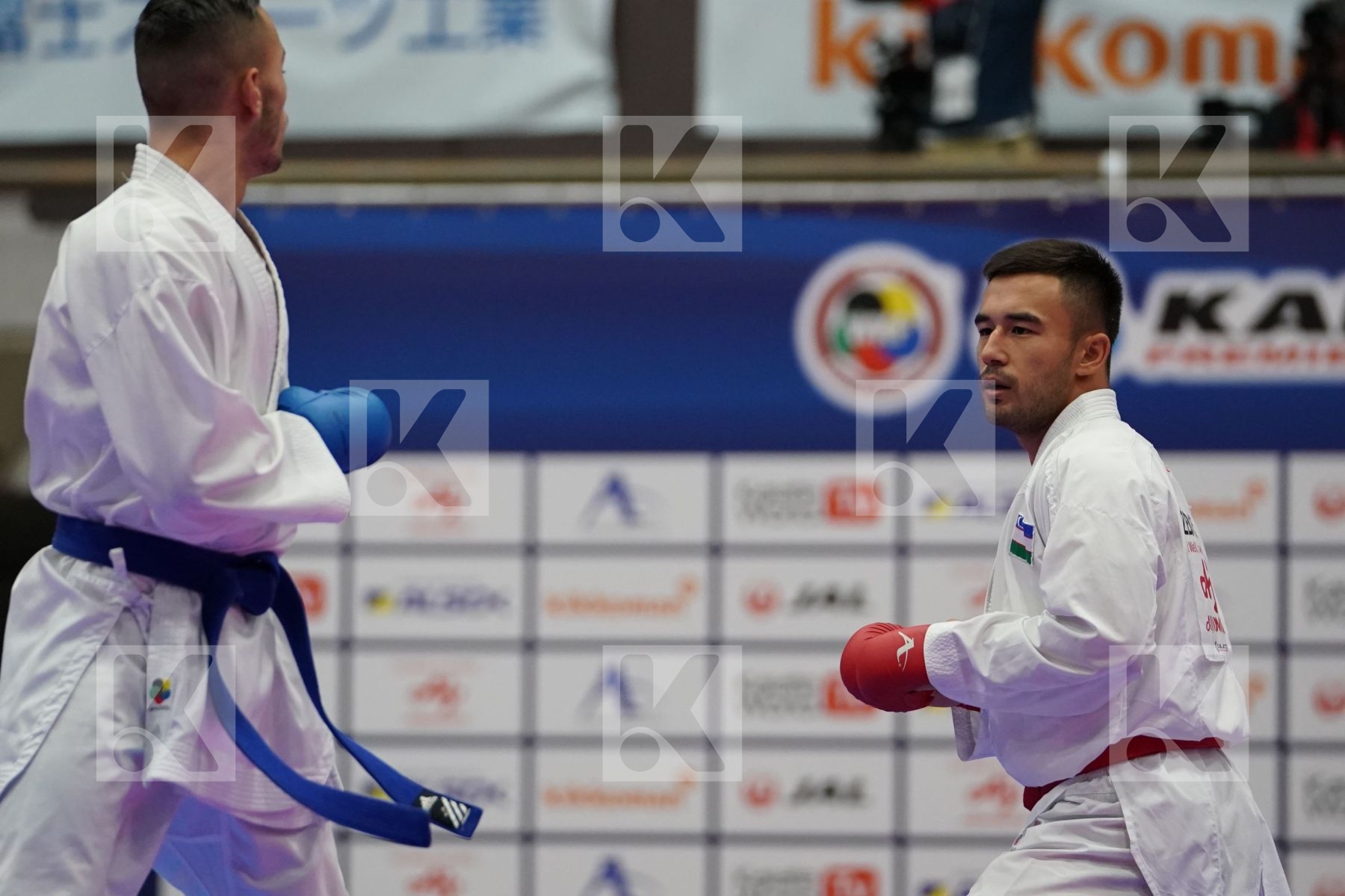 UZAKOV IKBOLJON (UZBEKISTAN) VS DACOSTA STEVEN (FRANCE) in Senior Kumite -67 Kg - Bronze bout