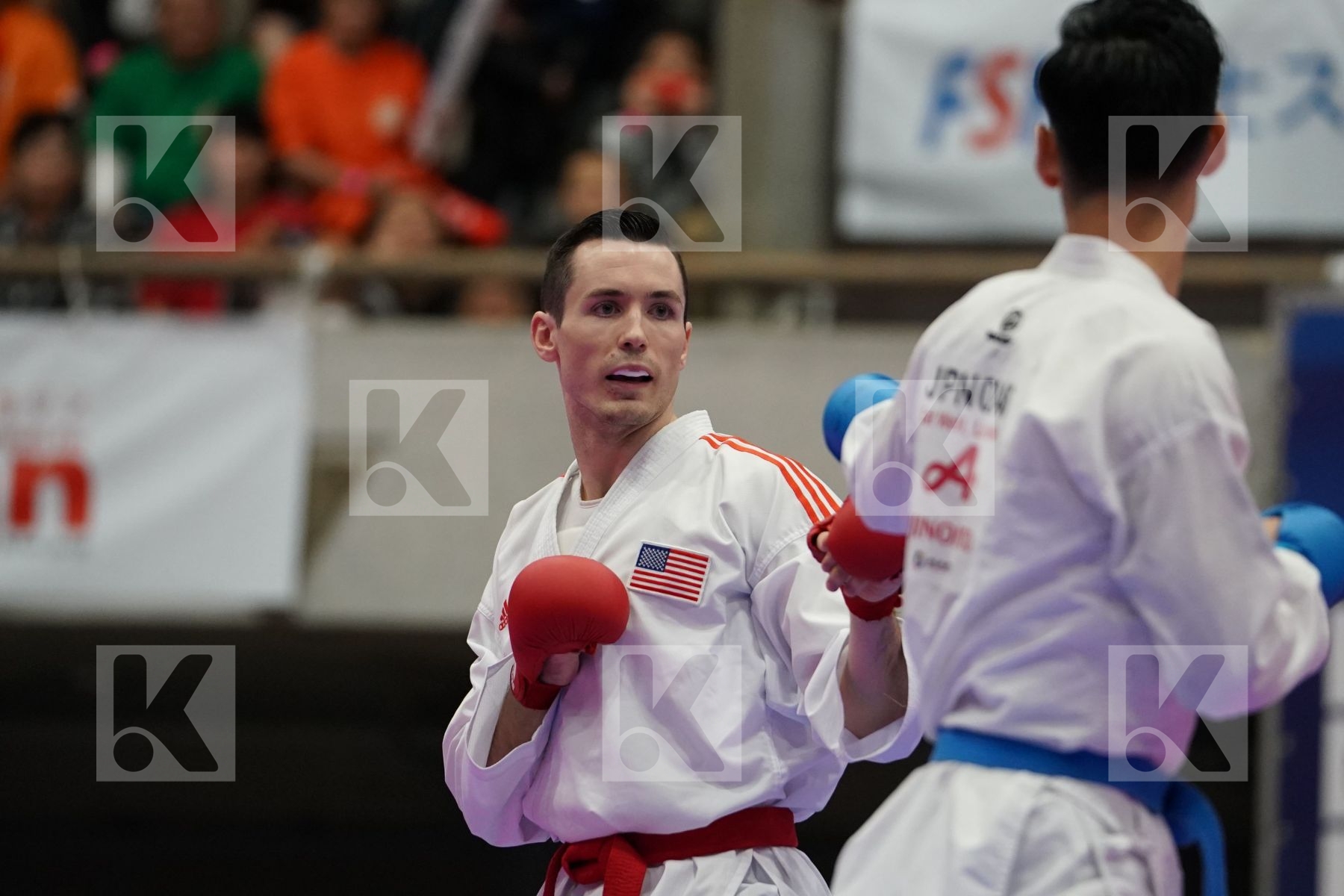SCOTT THOMAS (USA) VS NISHIMURA KEN (JAPAN) in Senior Kumite Ð 75 Kg - Bronze bout