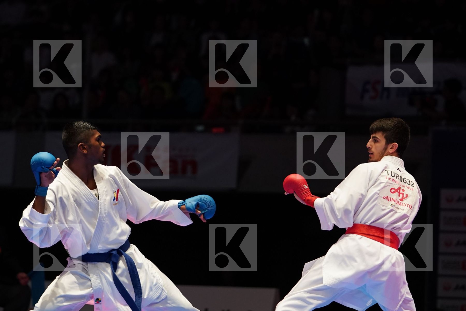 SAMDAN ERAY (TURKEY) VS KANAGASINGAM KAJITH (FRANCE) in Senior Kumite -60 Kg - Gold bout