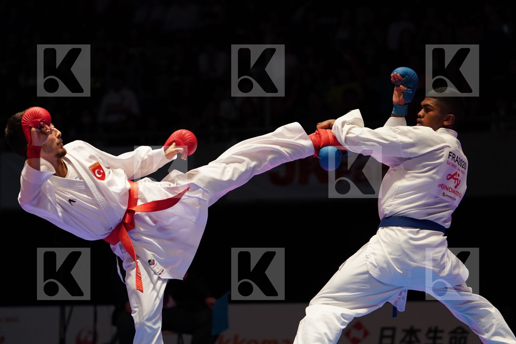 SAMDAN ERAY (TURKEY) VS KANAGASINGAM KAJITH (FRANCE) in Senior Kumite -60 Kg - Gold bout