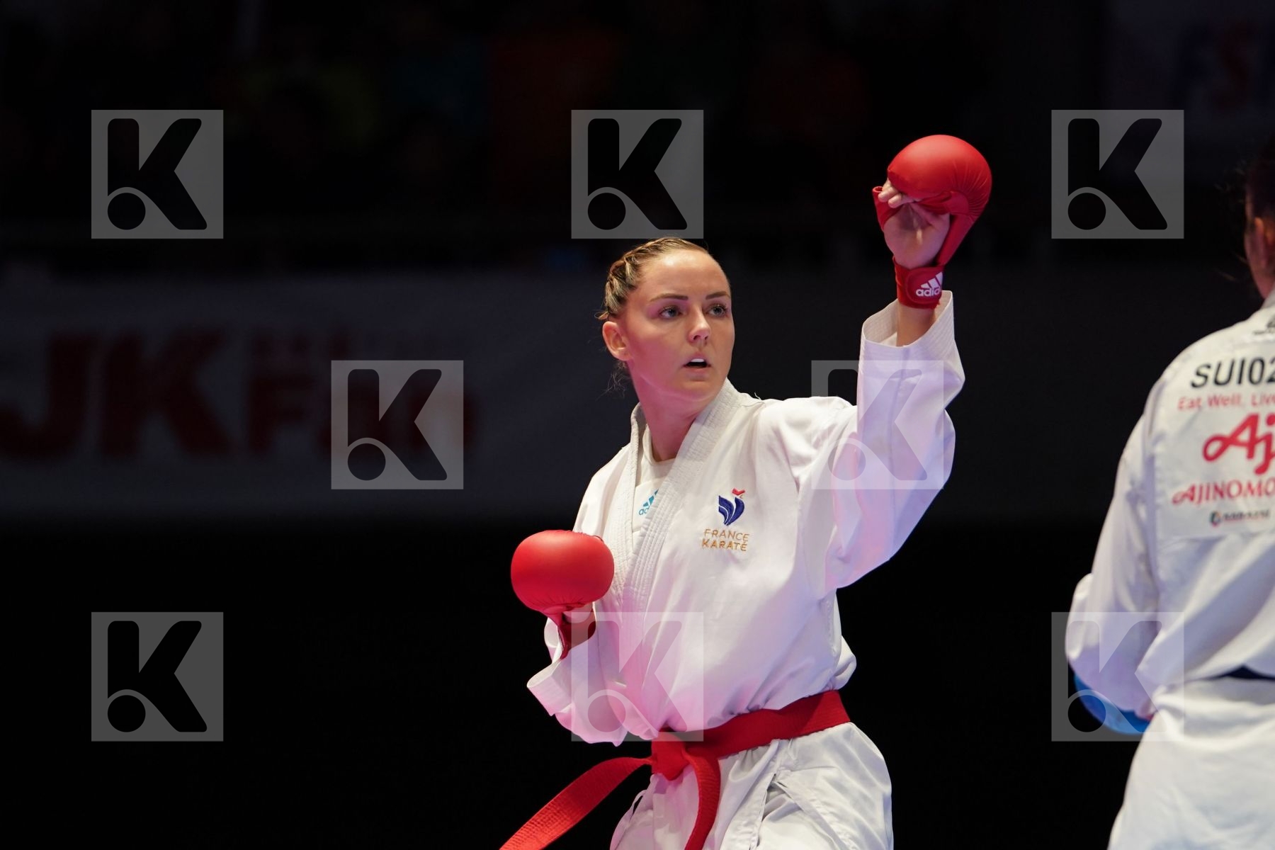 AGIER ALIZEE (FRANCE) VS QUIRICI ELENA (SWITZERLAND) in Senior Kumite Ð 68 Kg - Gold bout