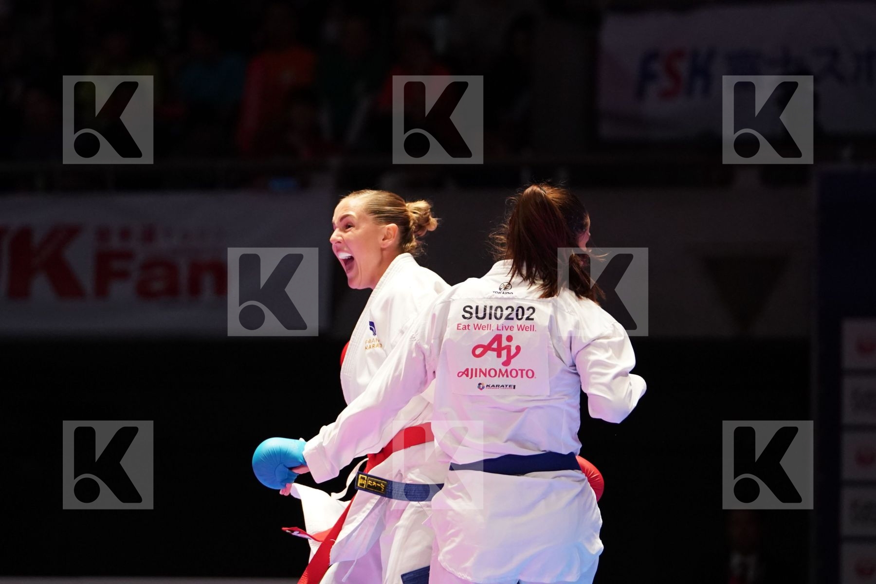 AGIER ALIZEE (FRANCE) VS QUIRICI ELENA (SWITZERLAND) in Senior Kumite Ð 68 Kg - Gold bout